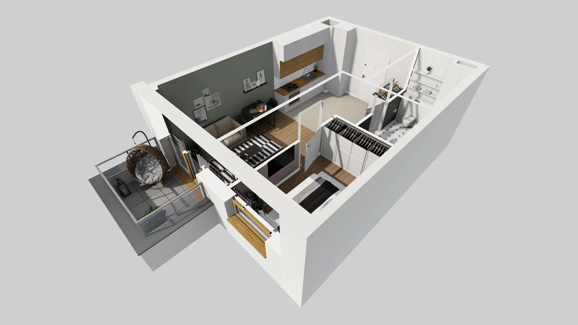2 pokoje, mieszkanie 38,26 m², piętro 5, oferta nr D/54, Apartamenty Literacka 2, Warszawa, Bielany, Piaski, ul. Literacka