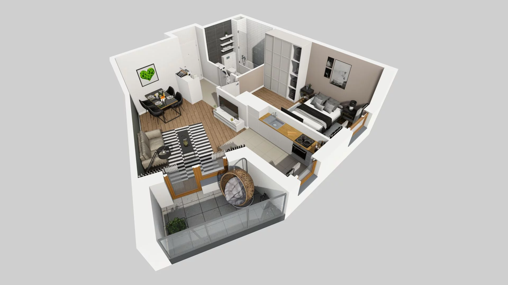 2 pokoje, mieszkanie 45,82 m², piętro 1, oferta nr A/23, Apartamenty Literacka, Warszawa, Bielany, Piaski, ul. Literacka