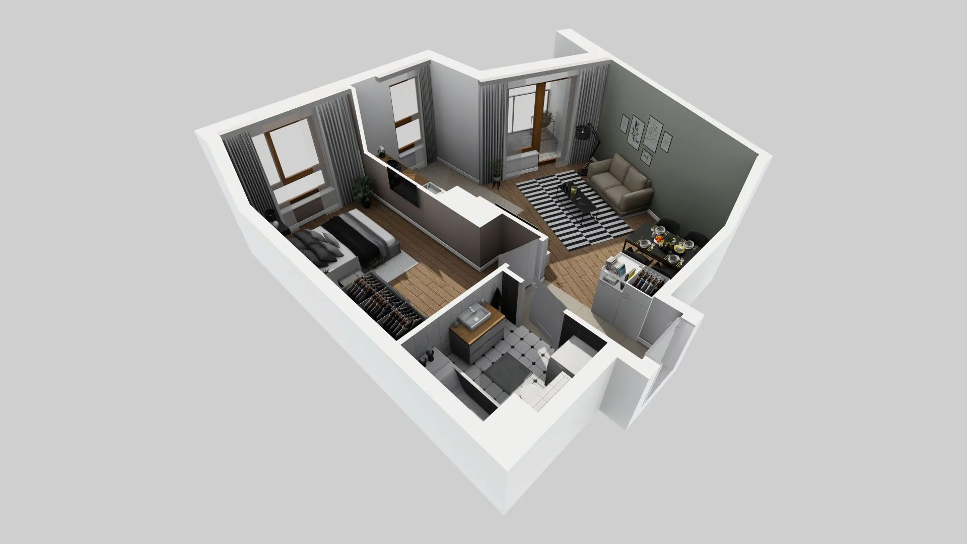 2 pokoje, mieszkanie 45,82 m², piętro 1, oferta nr A/23, Apartamenty Literacka, Warszawa, Bielany, Piaski, ul. Literacka