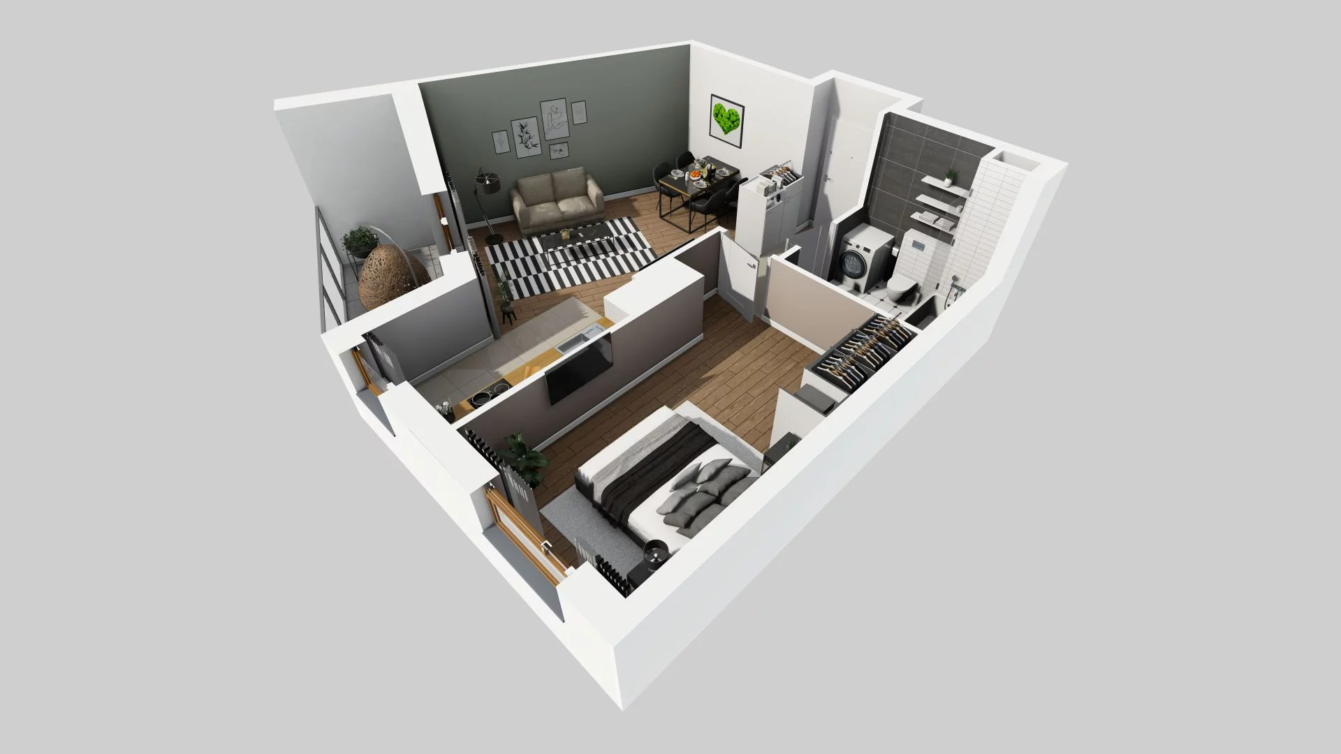 2 pokoje, mieszkanie 45,82 m², piętro 1, oferta nr A/23, Apartamenty Literacka, Warszawa, Bielany, Piaski, ul. Literacka