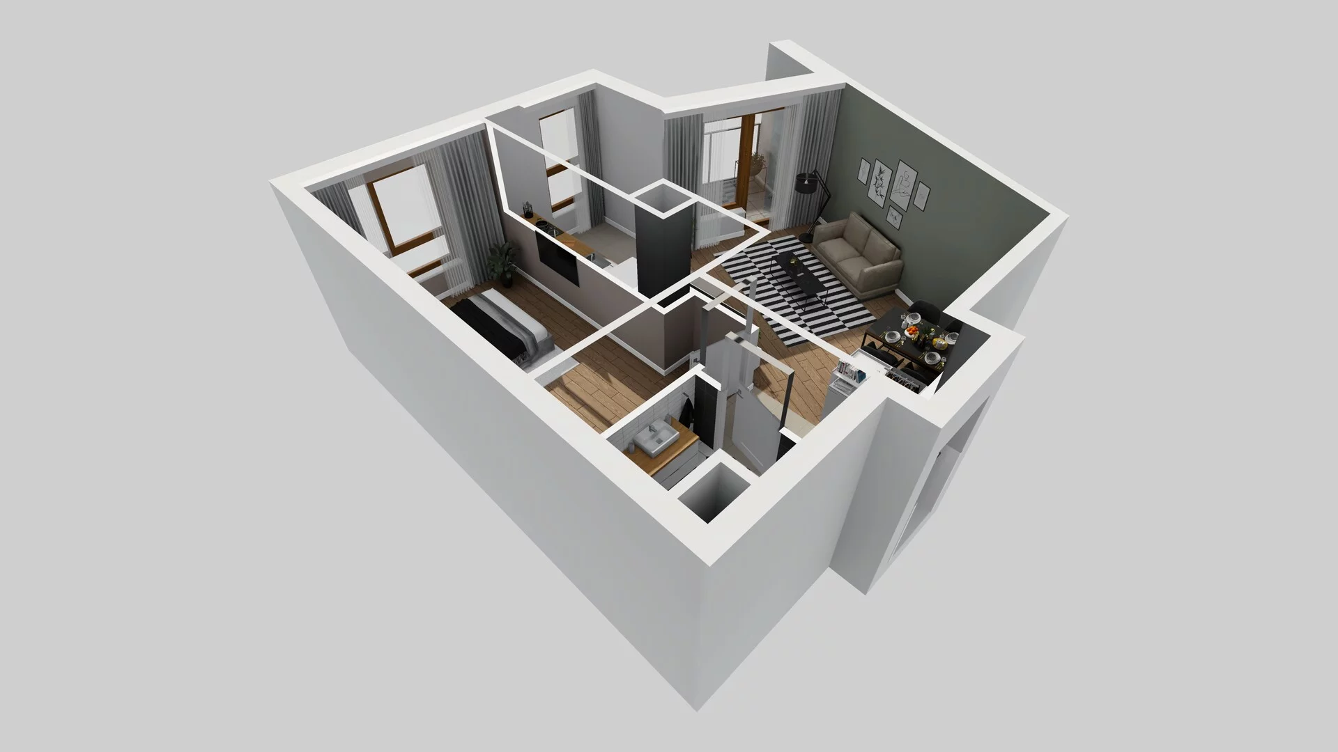 2 pokoje, mieszkanie 45,82 m², piętro 2, oferta nr A/26, Apartamenty Literacka, Warszawa, Bielany, Piaski, ul. Literacka