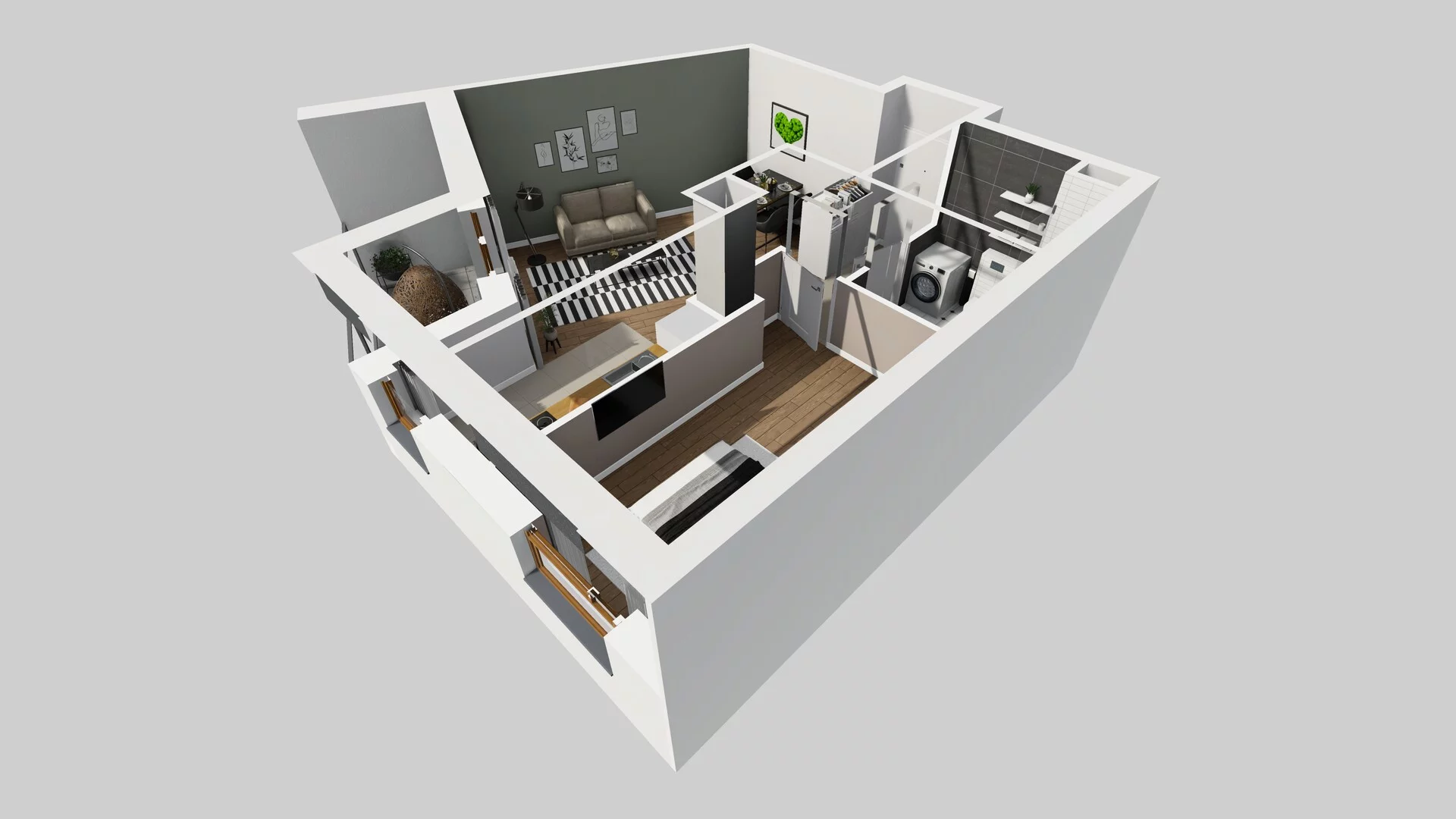 2 pokoje, mieszkanie 45,82 m², piętro 2, oferta nr A/26, Apartamenty Literacka, Warszawa, Bielany, Piaski, ul. Literacka