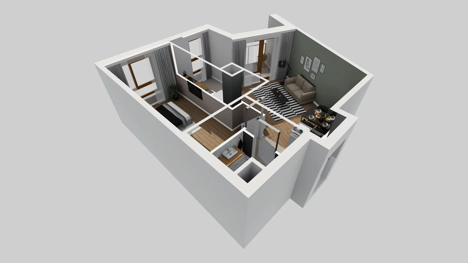 2 pokoje, mieszkanie 46,32 m², piętro 6, oferta nr A/38, Apartamenty Literacka, Warszawa, Bielany, Piaski, ul. Literacka