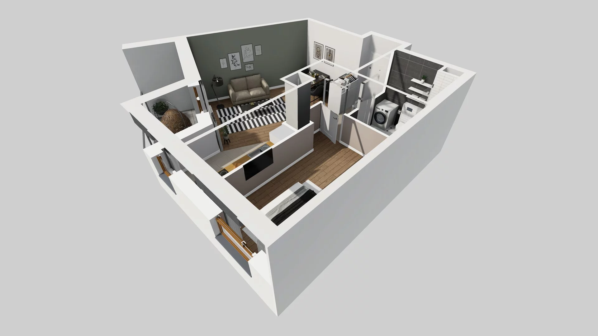 2 pokoje, mieszkanie 46,32 m², piętro 6, oferta nr A/38, Apartamenty Literacka, Warszawa, Bielany, Piaski, ul. Literacka