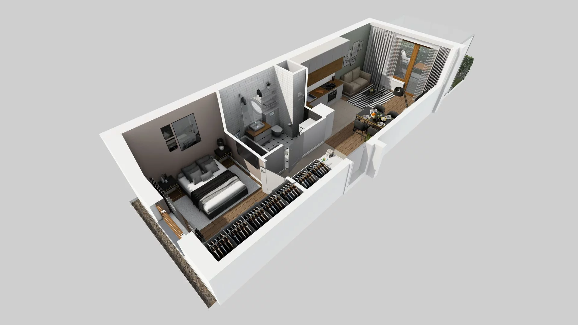 2 pokoje, mieszkanie 38,31 m², parter, oferta nr B/40, Apartamenty Literacka, Warszawa, Bielany, Piaski, ul. Literacka