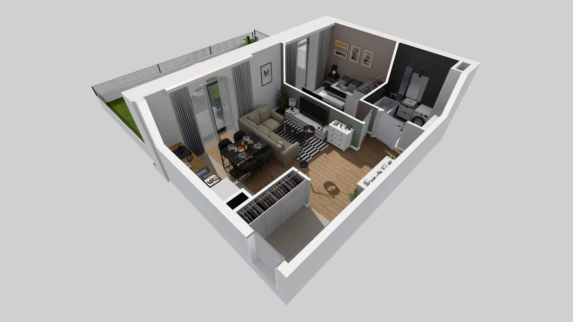 2 pokoje, mieszkanie 44,05 m², parter, oferta nr A/1, Osobowicka 114, Wrocław, Osobowice-Rędzin, Fabryczna, ul. Osobowicka 114