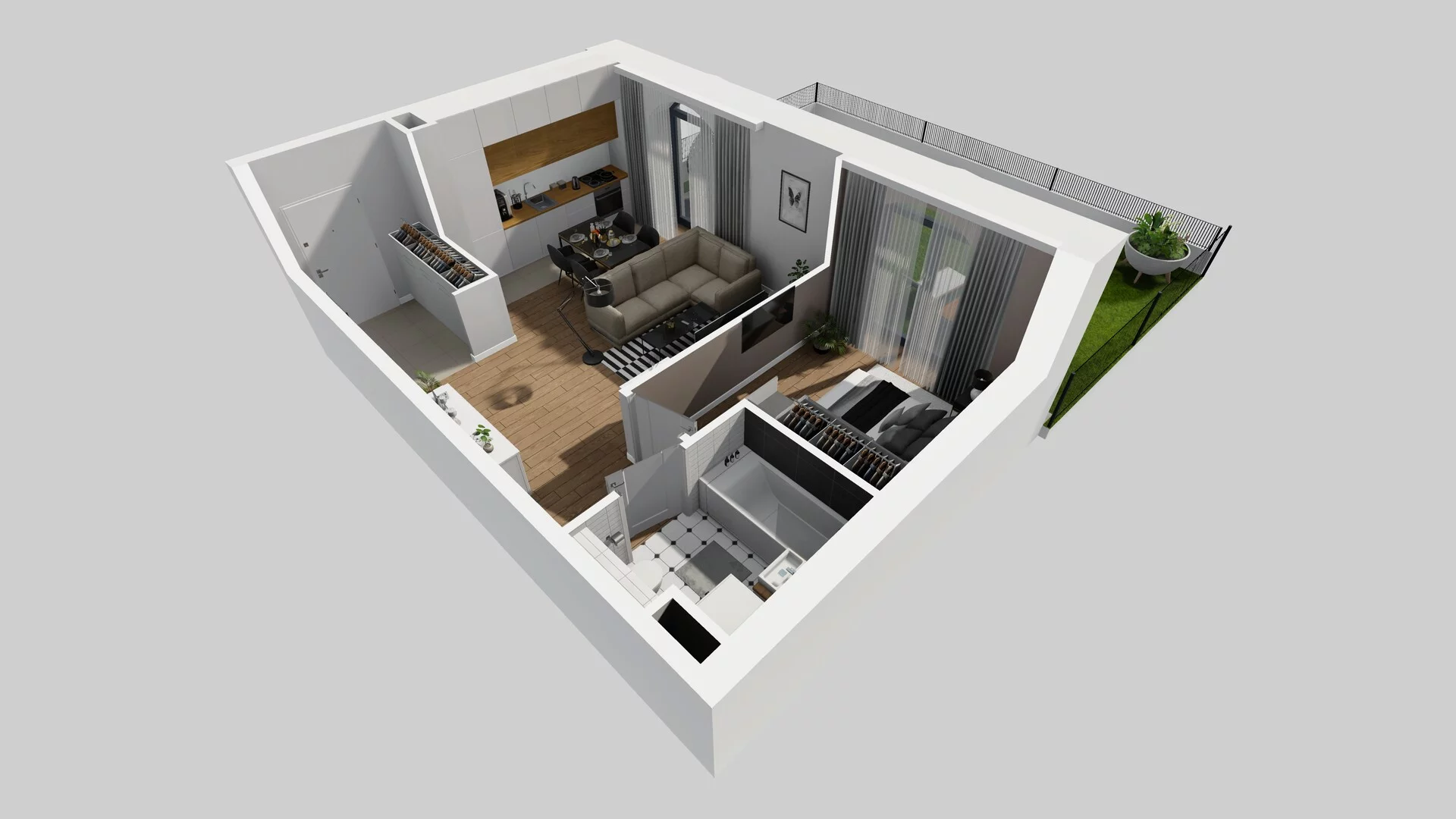 2 pokoje, mieszkanie 44,05 m², parter, oferta nr A/1, Osobowicka 114, Wrocław, Osobowice-Rędzin, Fabryczna, ul. Osobowicka 114