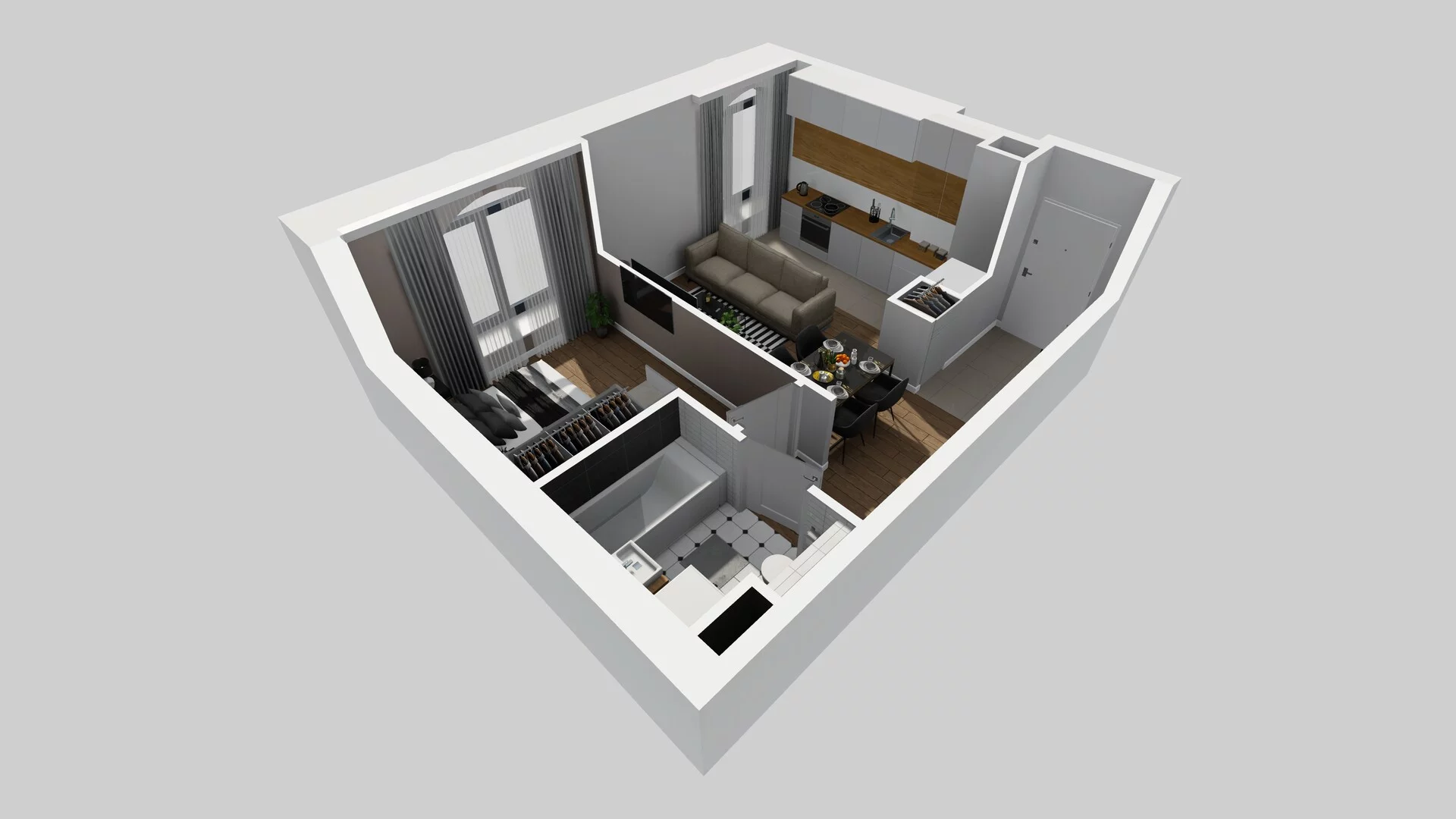 2 pokoje, mieszkanie 37,04 m², parter, oferta nr A/2, Osobowicka 114, Wrocław, Osobowice-Rędzin, Fabryczna, ul. Osobowicka 114