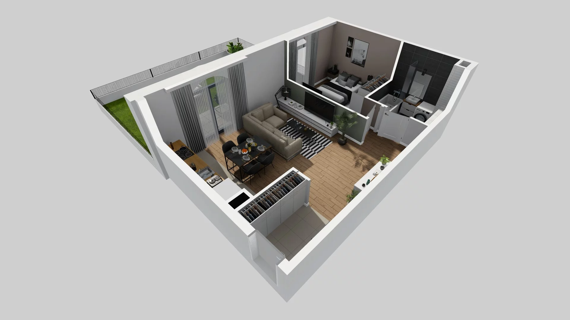 2 pokoje, mieszkanie 48,25 m², parter, oferta nr A/13, Osobowicka 114, Wrocław, Osobowice-Rędzin, Fabryczna, ul. Osobowicka 114