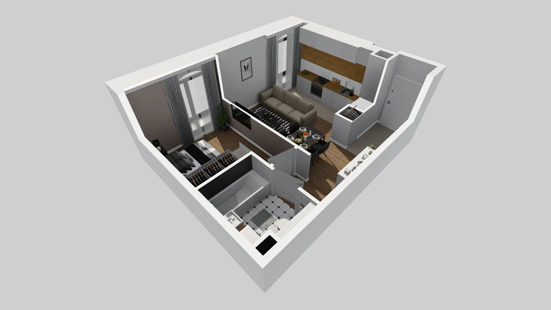 2 pokoje, mieszkanie 38,70 m², parter, oferta nr A/14, Osobowicka 114, Wrocław, Osobowice-Rędzin, Fabryczna, ul. Osobowicka 114