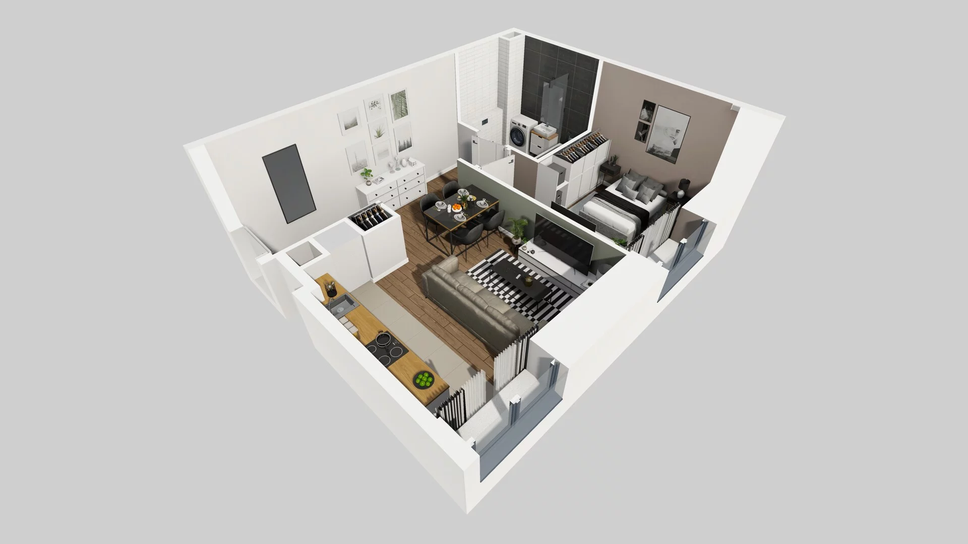 2 pokoje, mieszkanie 38,70 m², parter, oferta nr A/14, Osobowicka 114, Wrocław, Osobowice-Rędzin, Fabryczna, ul. Osobowicka 114