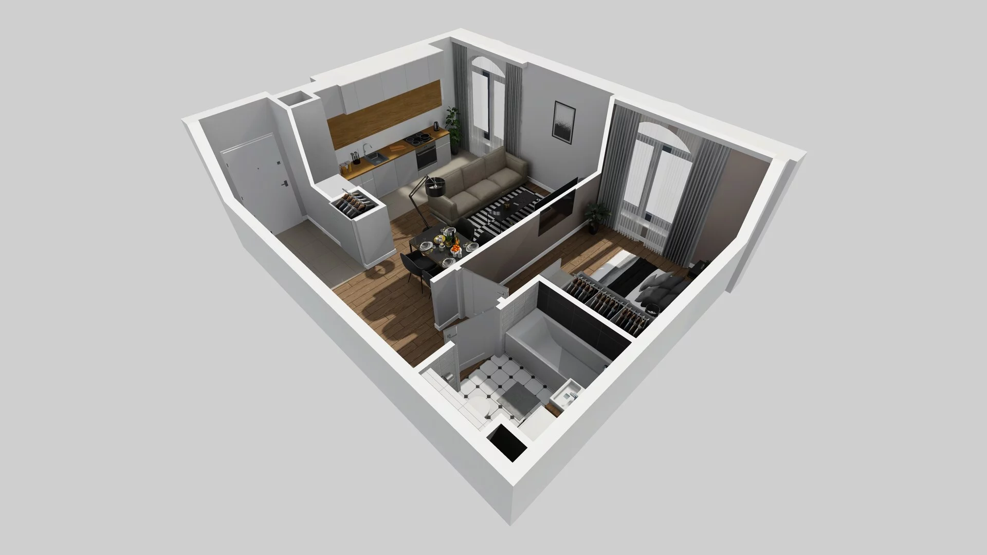 2 pokoje, mieszkanie 40,88 m², piętro 1, oferta nr A/8, Osobowicka 114, Wrocław, Osobowice-Rędzin, Fabryczna, ul. Osobowicka 114