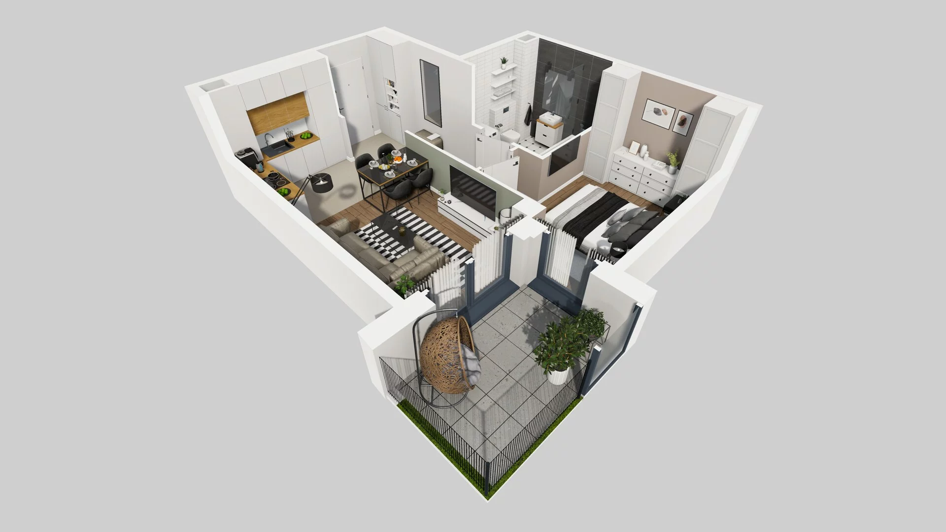 2 pokoje, mieszkanie 41,16 m², parter, oferta nr B/2, Osobowicka 114, Wrocław, Osobowice-Rędzin, Fabryczna, ul. Osobowicka 114