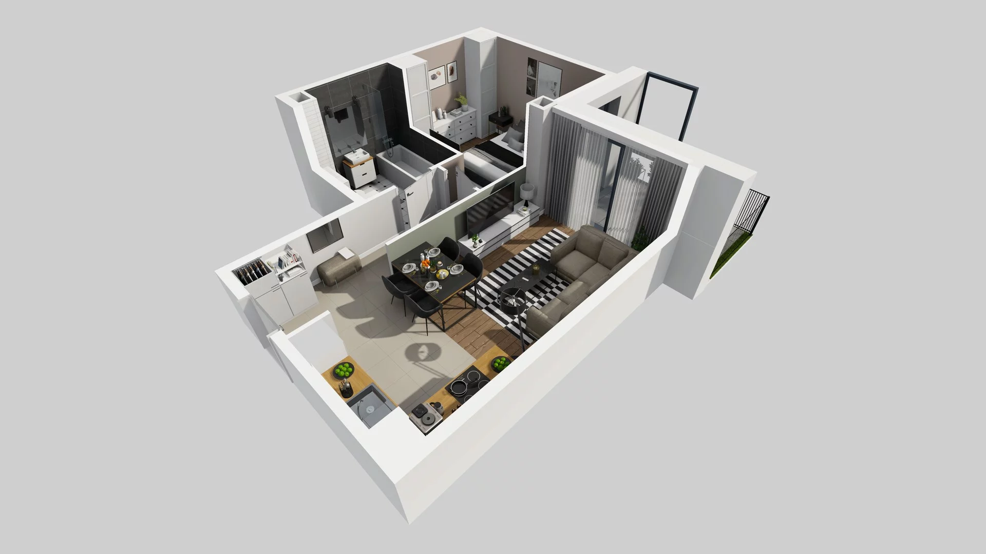 2 pokoje, mieszkanie 41,16 m², parter, oferta nr B/2, Osobowicka 114, Wrocław, Osobowice-Rędzin, Fabryczna, ul. Osobowicka 114