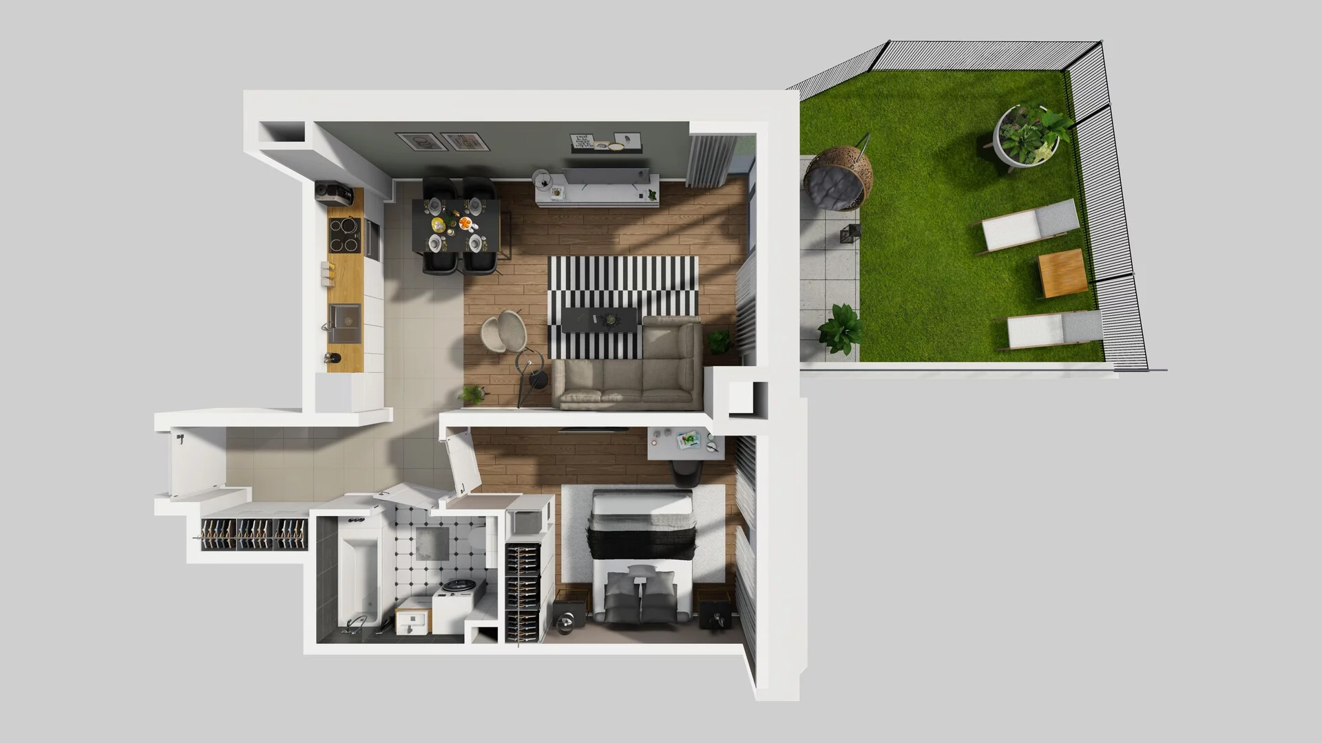 2 pokoje, mieszkanie 48,93 m², parter, oferta nr B/5, Osobowicka 114, Wrocław, Osobowice-Rędzin, Fabryczna, ul. Osobowicka 114