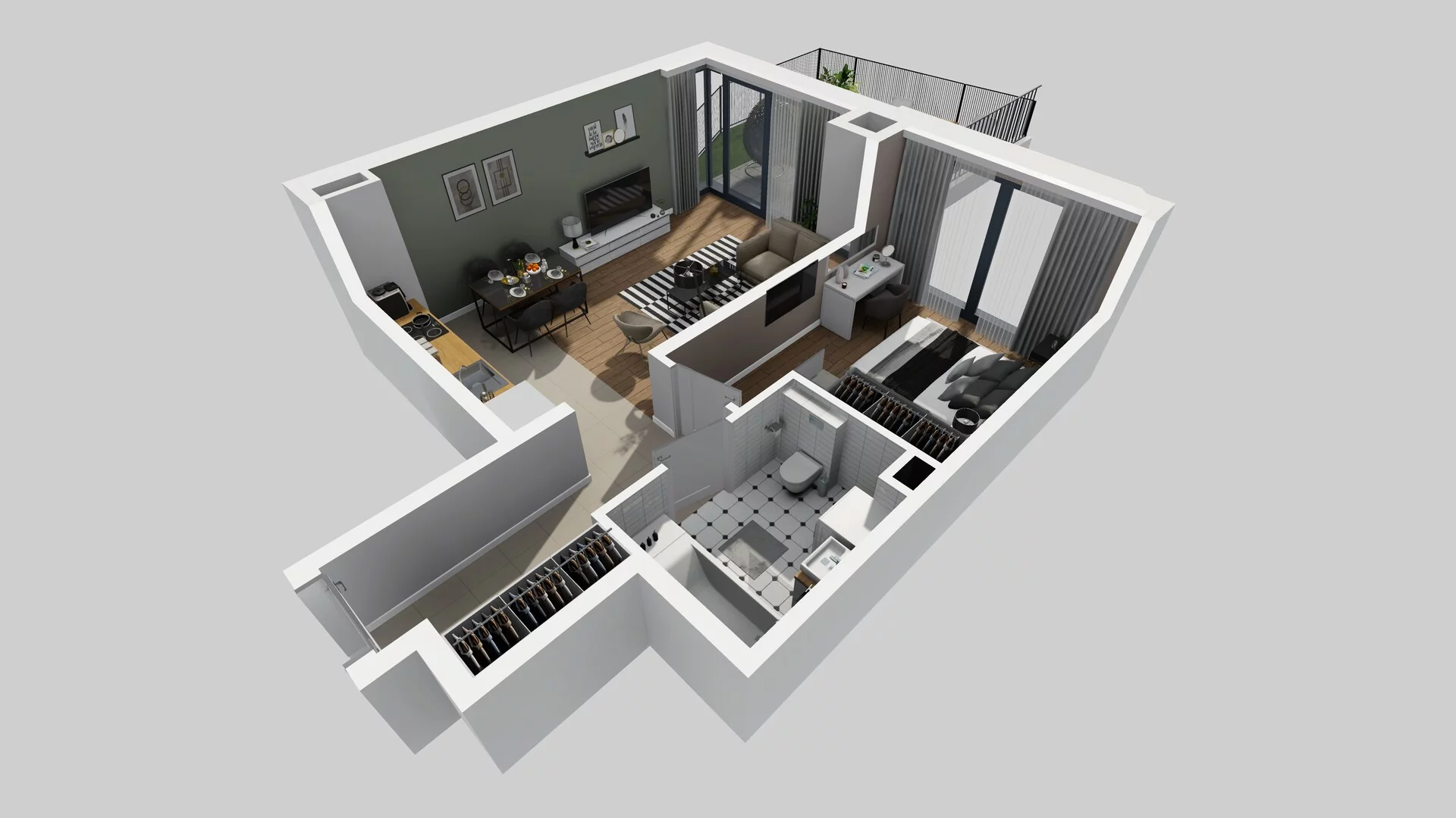 2 pokoje, mieszkanie 48,93 m², parter, oferta nr B/5, Osobowicka 114, Wrocław, Osobowice-Rędzin, Fabryczna, ul. Osobowicka 114
