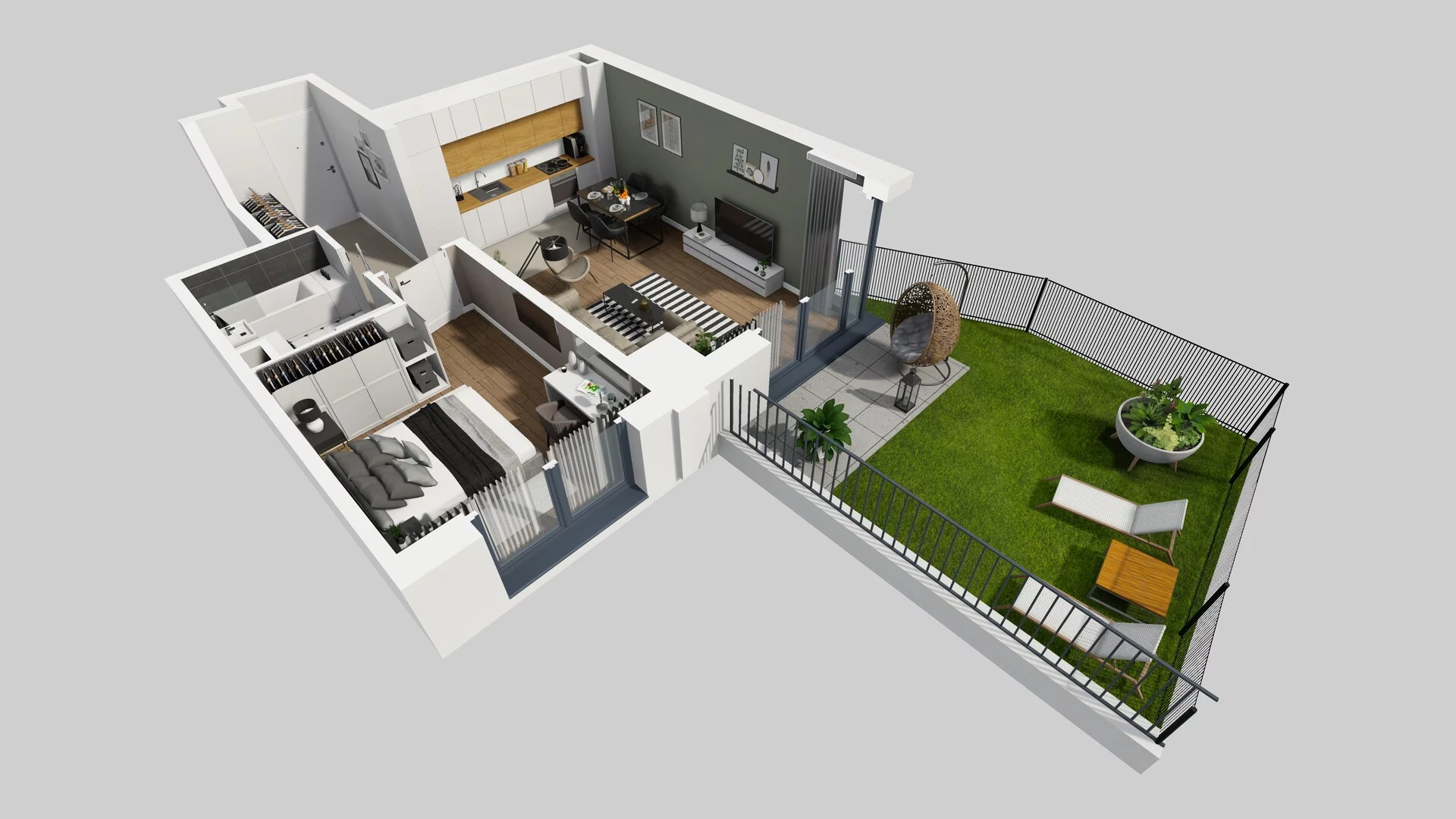 2 pokoje, mieszkanie 48,93 m², parter, oferta nr B/5, Osobowicka 114, Wrocław, Osobowice-Rędzin, Fabryczna, ul. Osobowicka 114