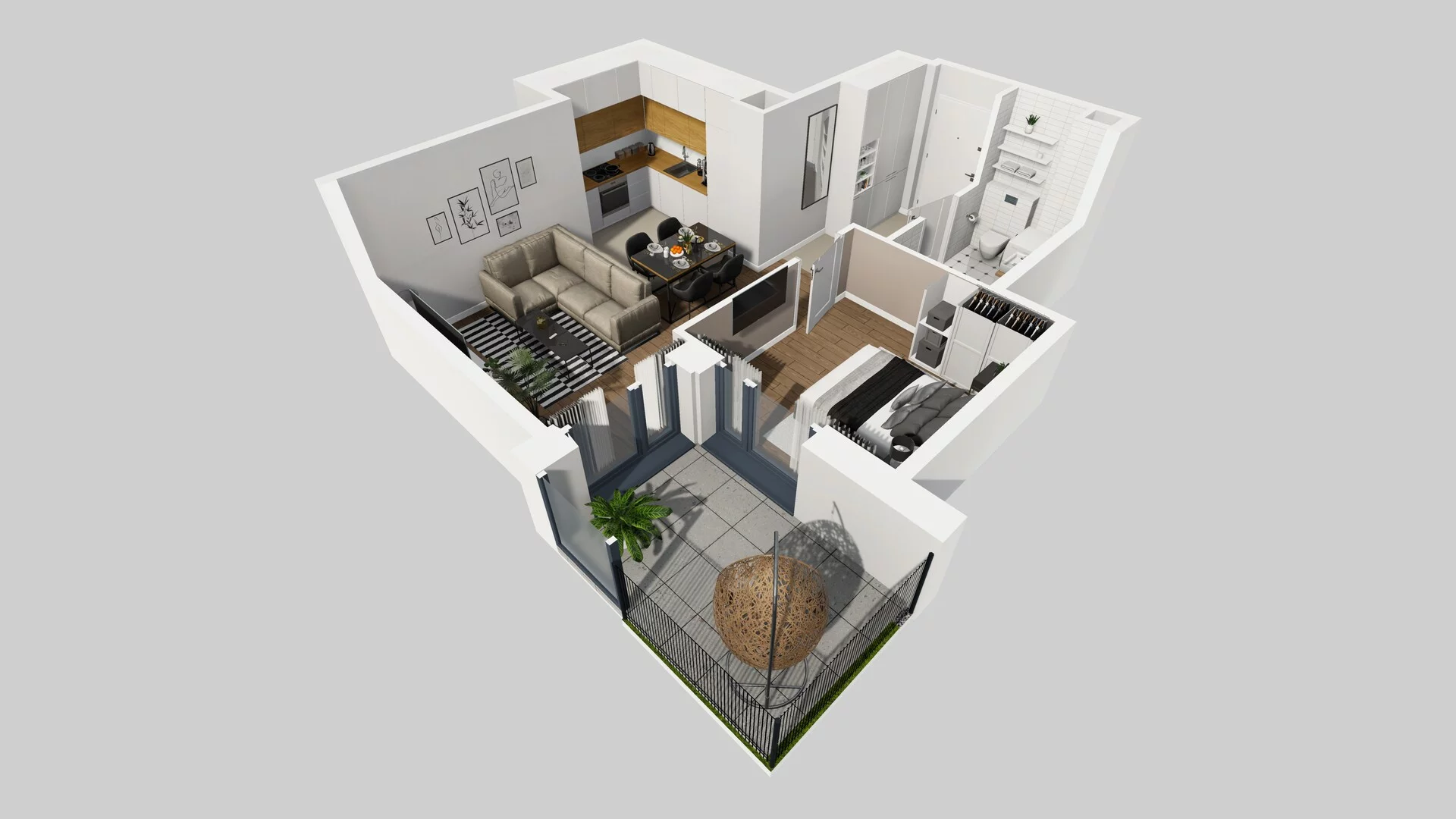 2 pokoje, mieszkanie 41,90 m², parter, oferta nr B/45, Osobowicka 114, Wrocław, Osobowice-Rędzin, Fabryczna, ul. Osobowicka 114