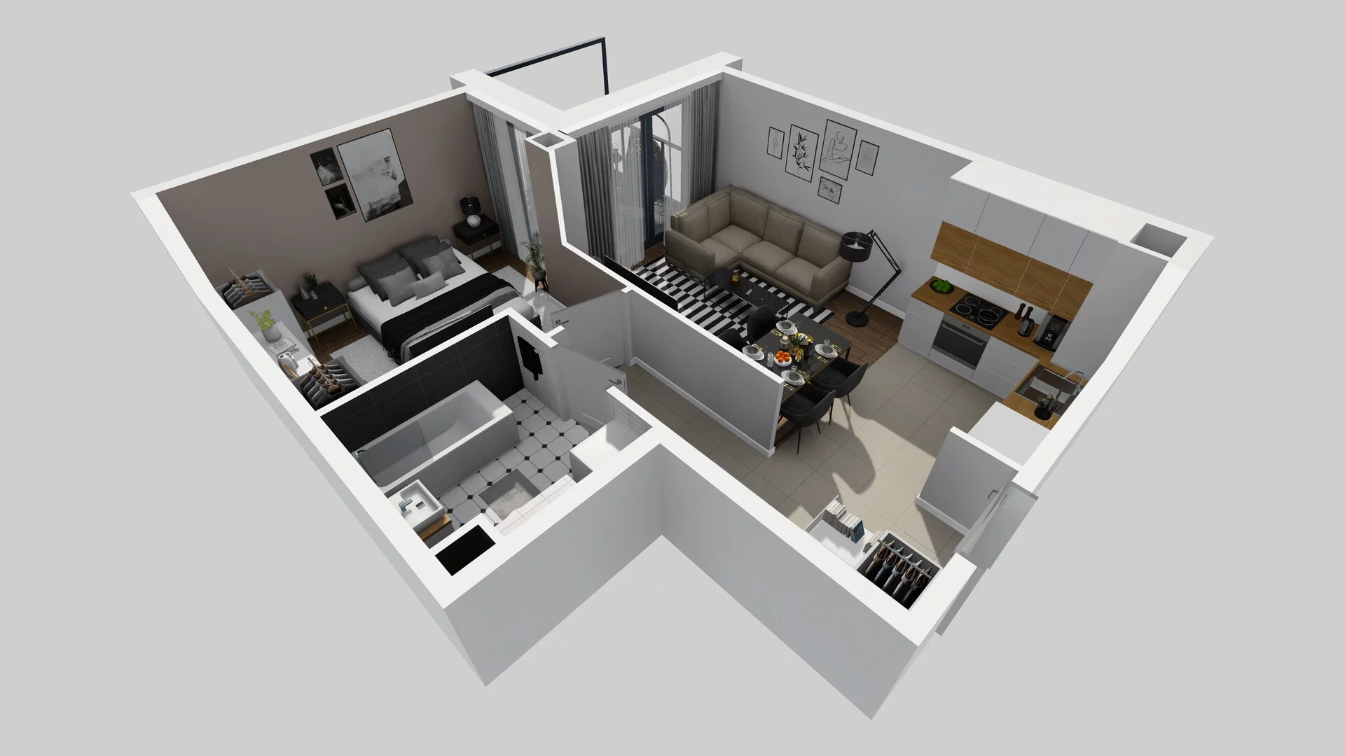 2 pokoje, mieszkanie 41,21 m², piętro 1, oferta nr B/8, Osobowicka 114, Wrocław, Osobowice-Rędzin, Fabryczna, ul. Osobowicka 114