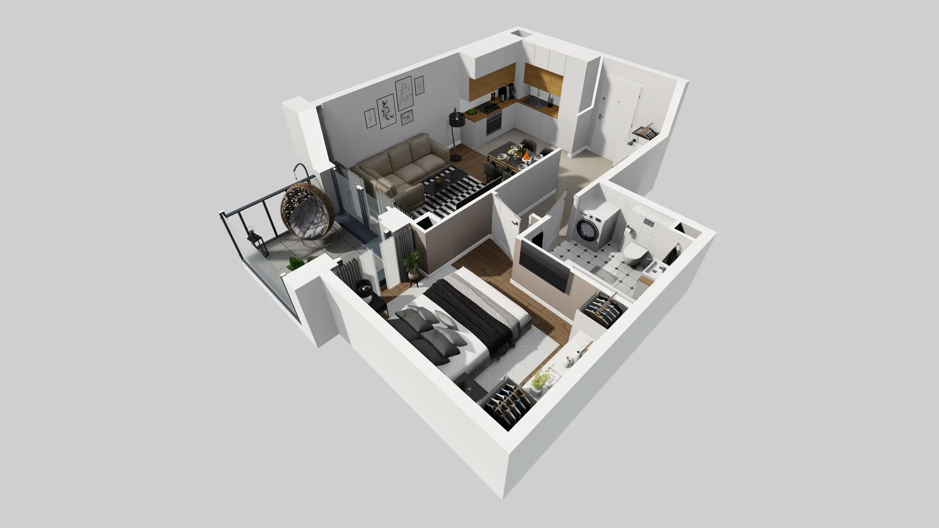 2 pokoje, mieszkanie 41,21 m², piętro 1, oferta nr B/8, Osobowicka 114, Wrocław, Osobowice-Rędzin, Fabryczna, ul. Osobowicka 114
