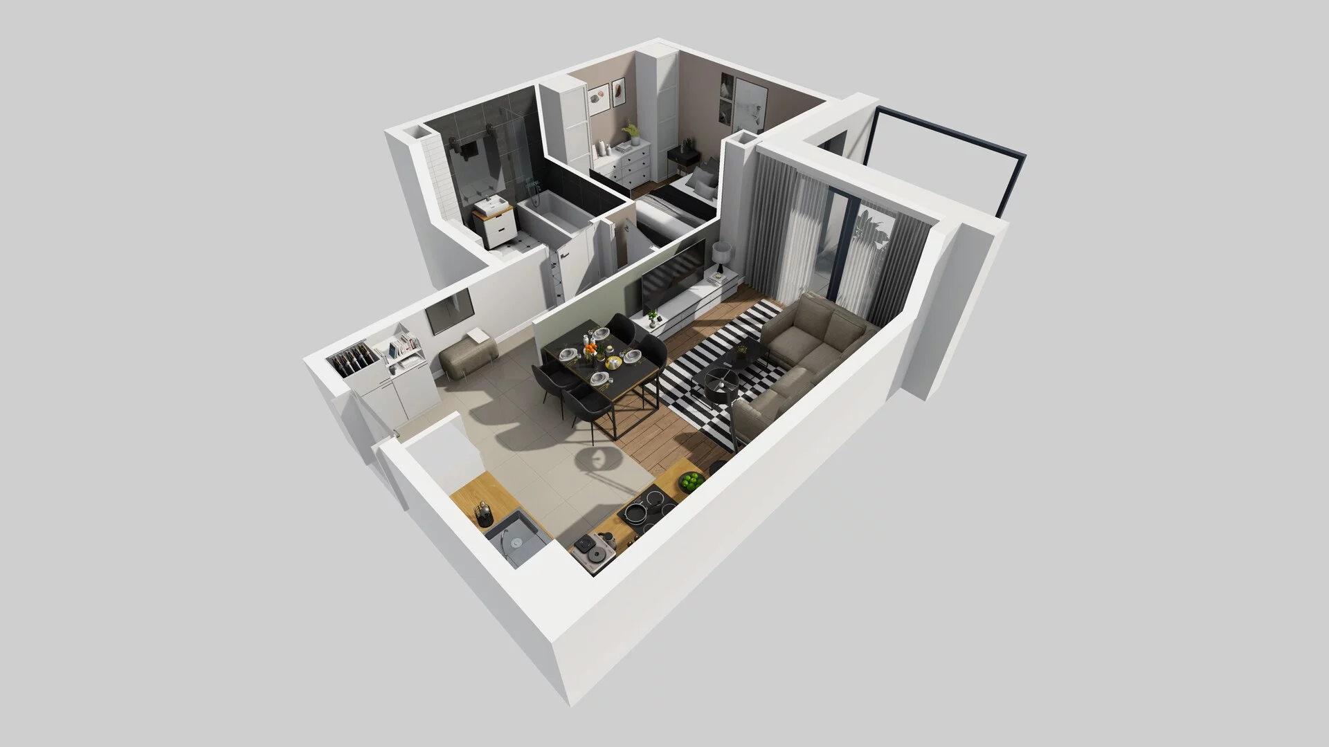 2 pokoje, mieszkanie 41,21 m², piętro 1, oferta nr B/8, Osobowicka 114, Wrocław, Osobowice-Rędzin, Fabryczna, ul. Osobowicka 114