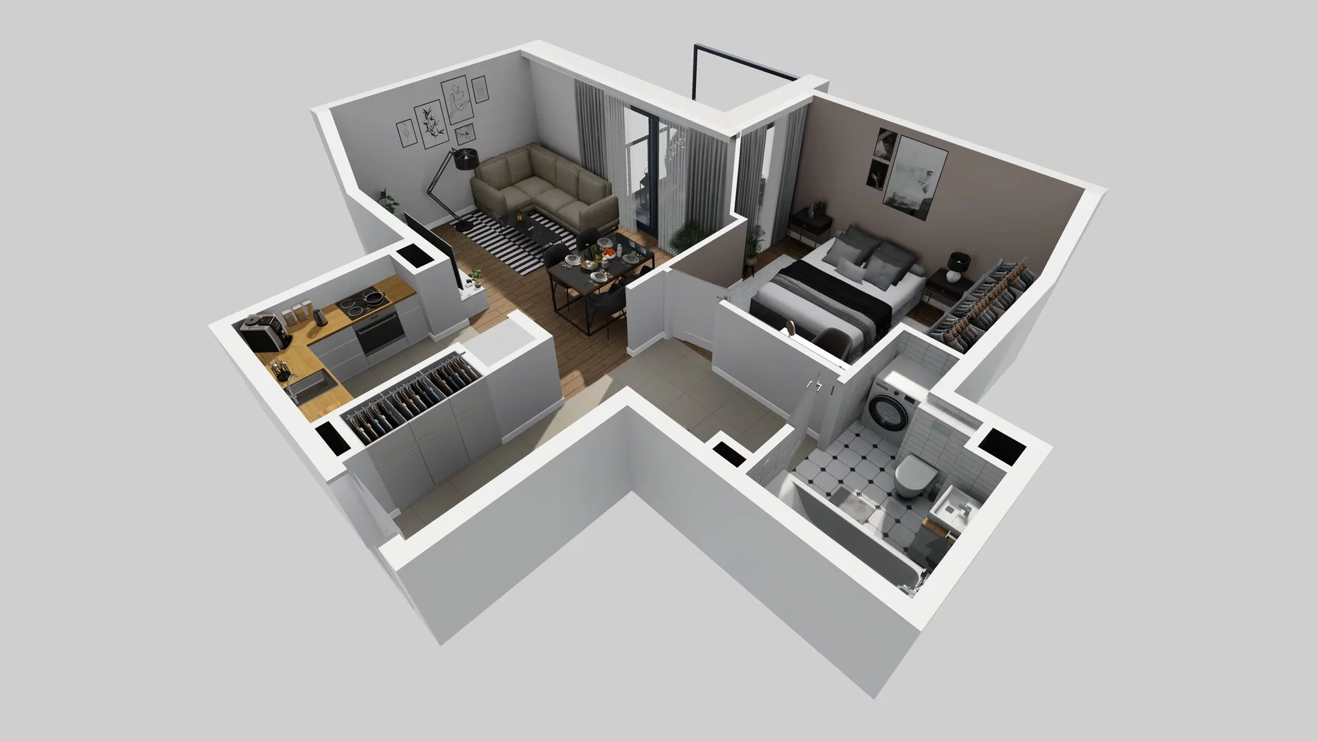 2 pokoje, mieszkanie 49,05 m², piętro 1, oferta nr B/34, Osobowicka 114, Wrocław, Osobowice-Rędzin, Fabryczna, ul. Osobowicka 114