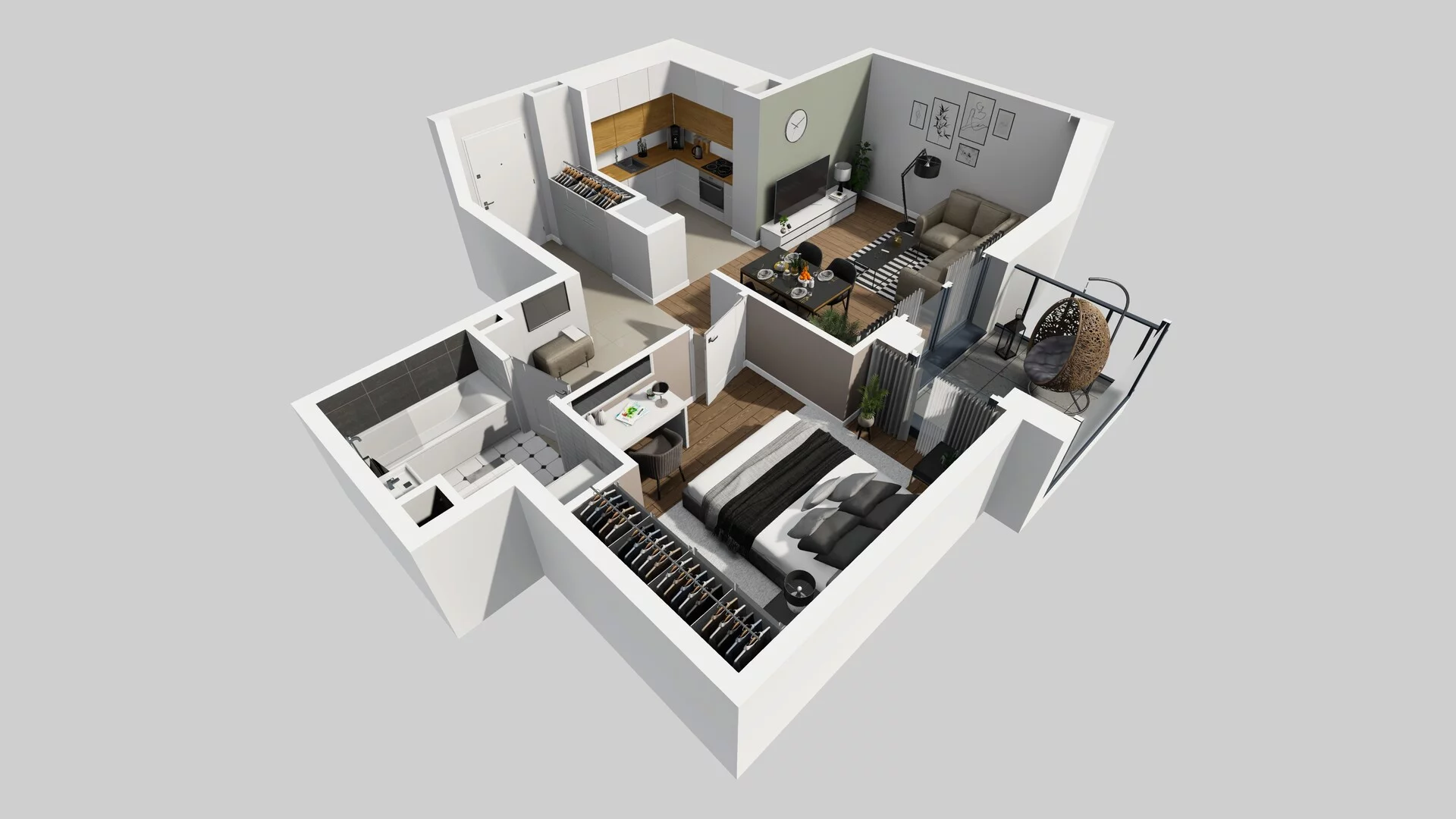 2 pokoje, mieszkanie 49,05 m², piętro 1, oferta nr B/34, Osobowicka 114, Wrocław, Osobowice-Rędzin, Fabryczna, ul. Osobowicka 114