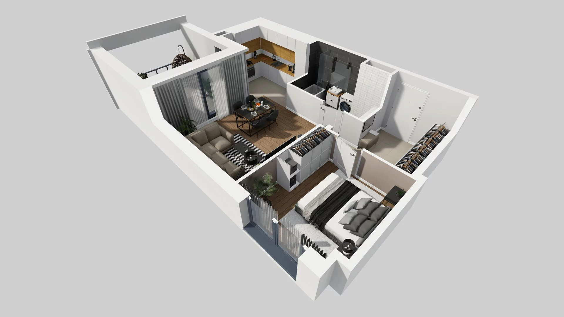 2 pokoje, mieszkanie 48,44 m², piętro 2, oferta nr B/15, Osobowicka 114, Wrocław, Osobowice-Rędzin, Fabryczna, ul. Osobowicka 114