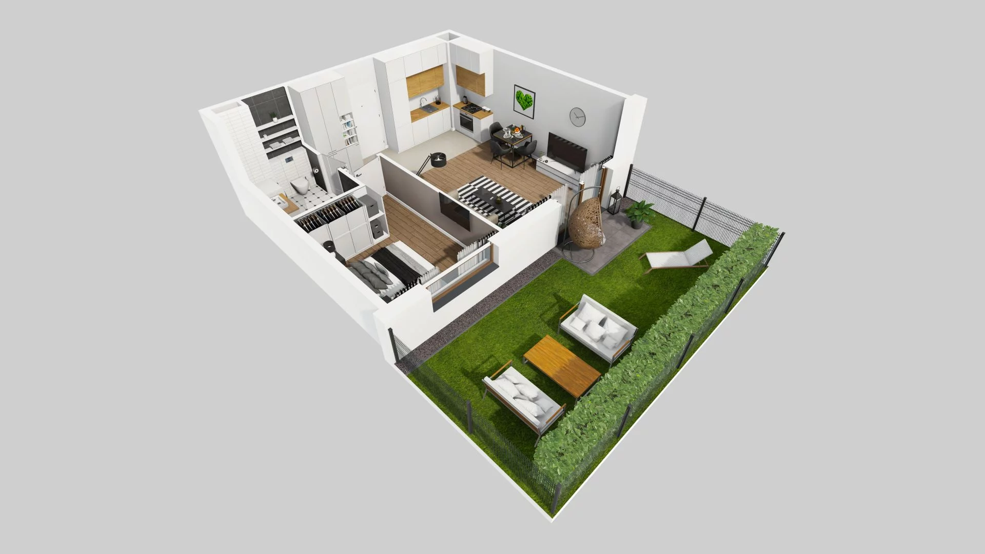 Mieszkanie 42,45 m², parter, oferta nr D/2, Harmonia Mokotów, Warszawa, Mokotów, Siekierki, al. Polski Walczącej / Józefa Becka