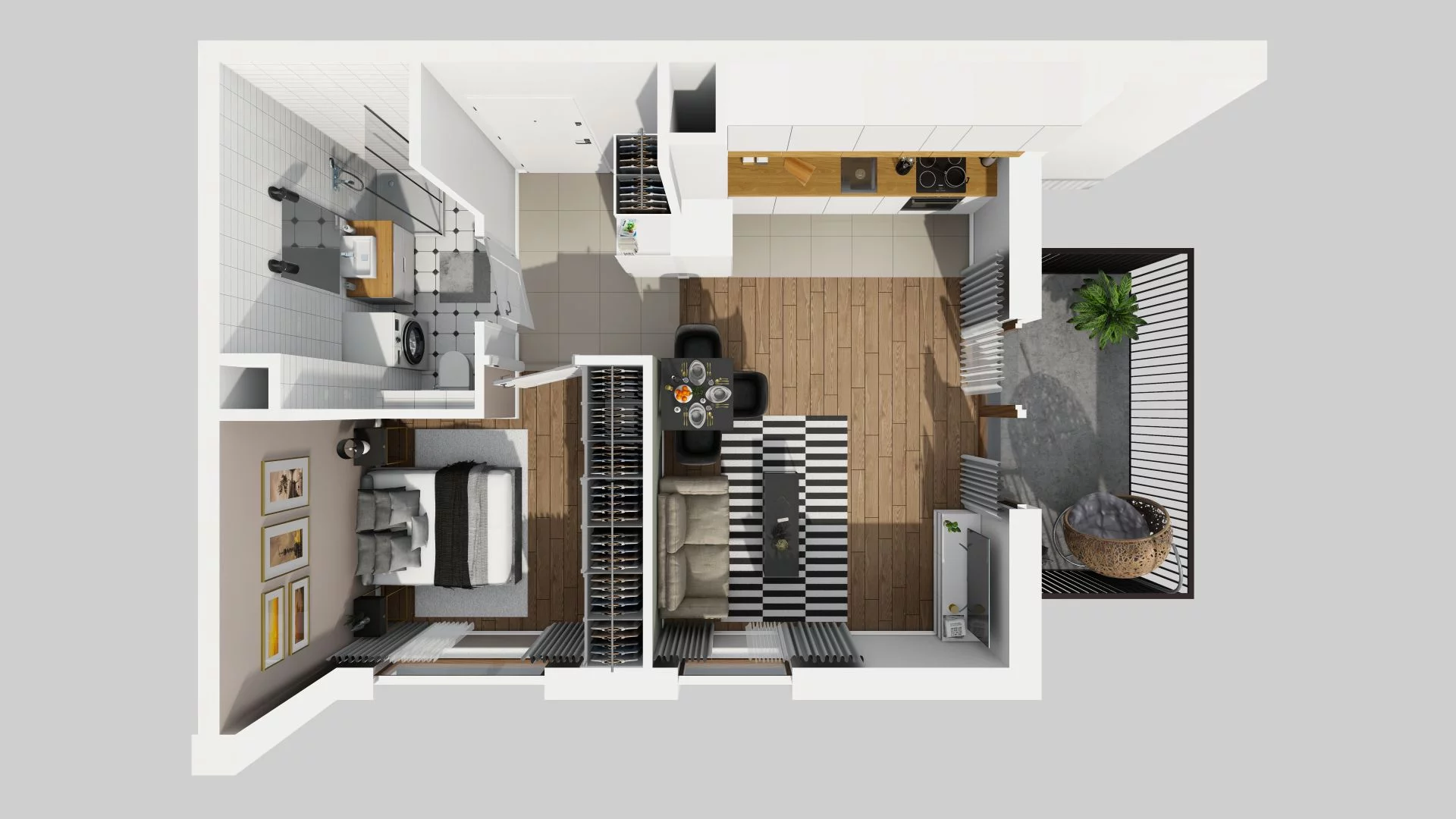 2 pokoje, mieszkanie 38,07 m², piętro 5, oferta nr C/28, Harmonia Mokotów, Warszawa, Mokotów, Siekierki, al. Polski Walczącej / Józefa Becka