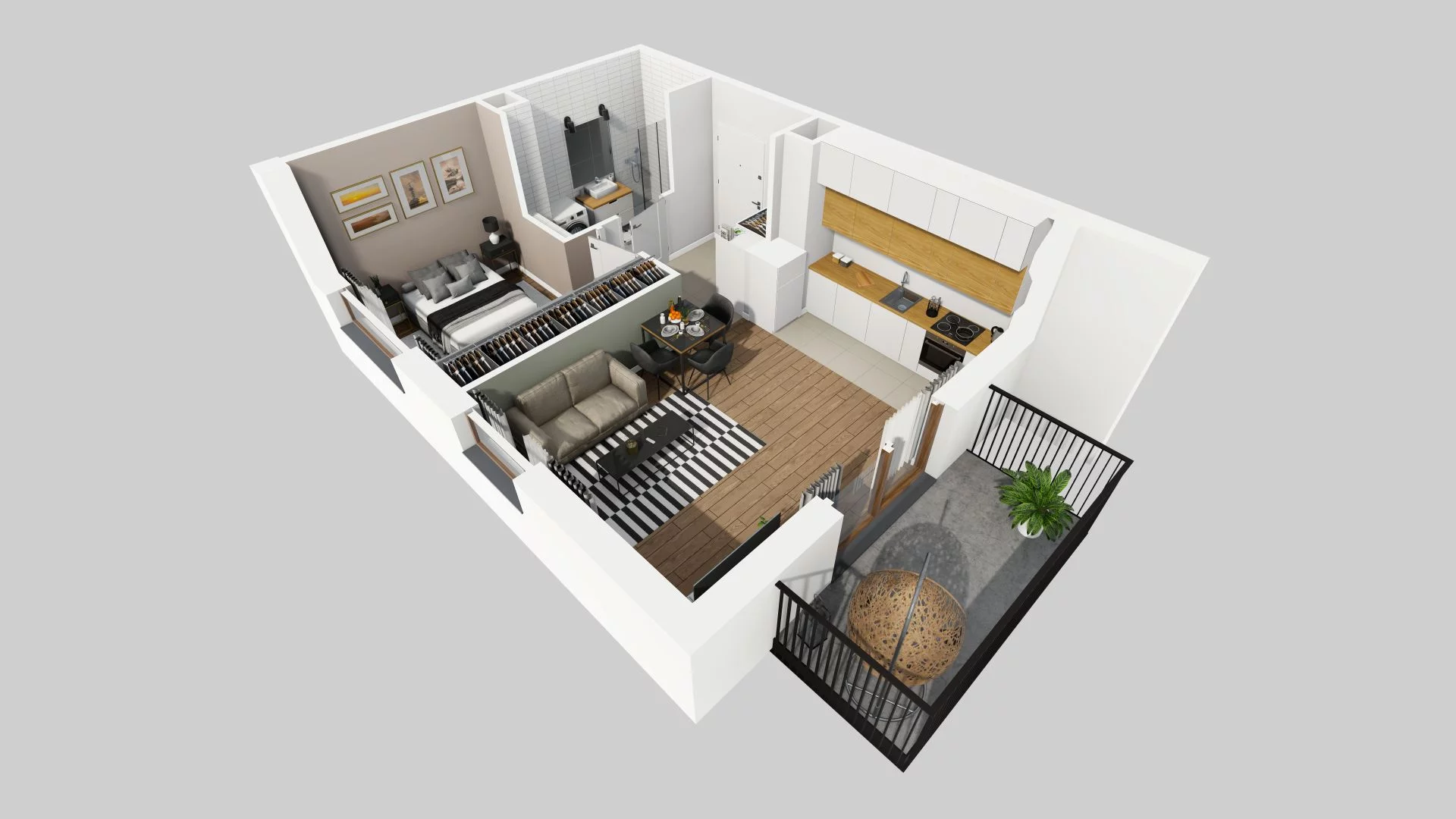 2 pokoje, mieszkanie 38,07 m², piętro 5, oferta nr C/28, Harmonia Mokotów, Warszawa, Mokotów, Siekierki, al. Polski Walczącej / Józefa Becka