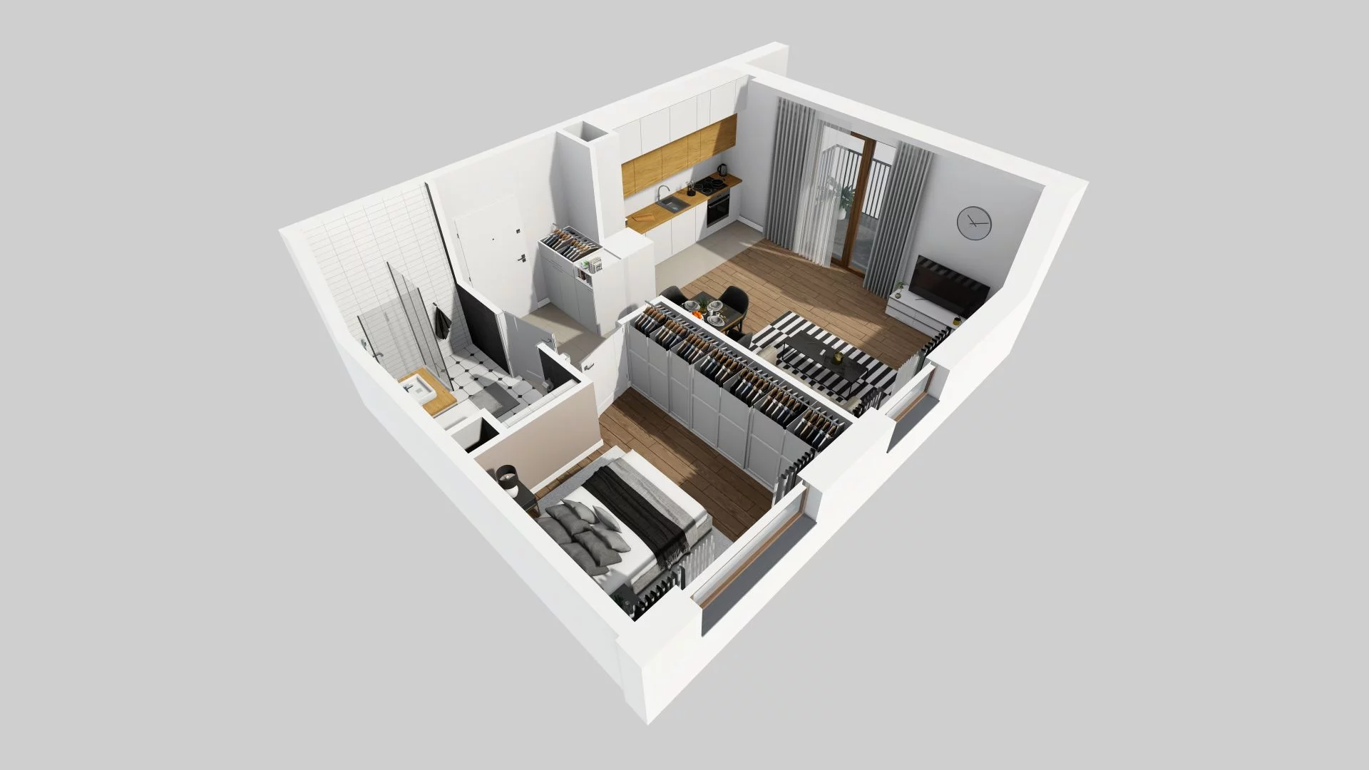 2 pokoje, mieszkanie 38,07 m², piętro 5, oferta nr C/28, Harmonia Mokotów, Warszawa, Mokotów, Siekierki, al. Polski Walczącej / Józefa Becka