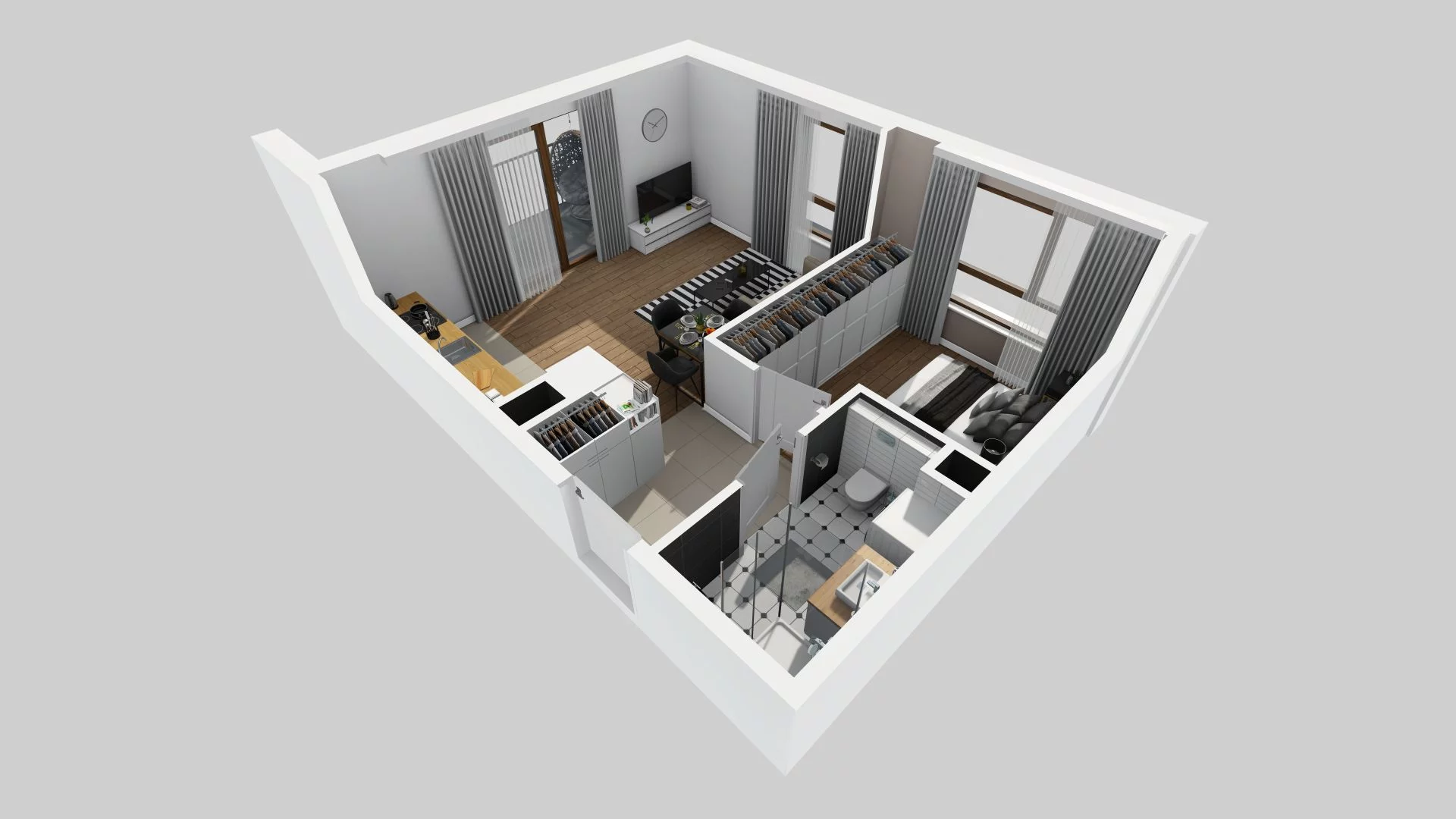 2 pokoje, mieszkanie 38,07 m², piętro 5, oferta nr C/28, Harmonia Mokotów, Warszawa, Mokotów, Siekierki, al. Polski Walczącej / Józefa Becka