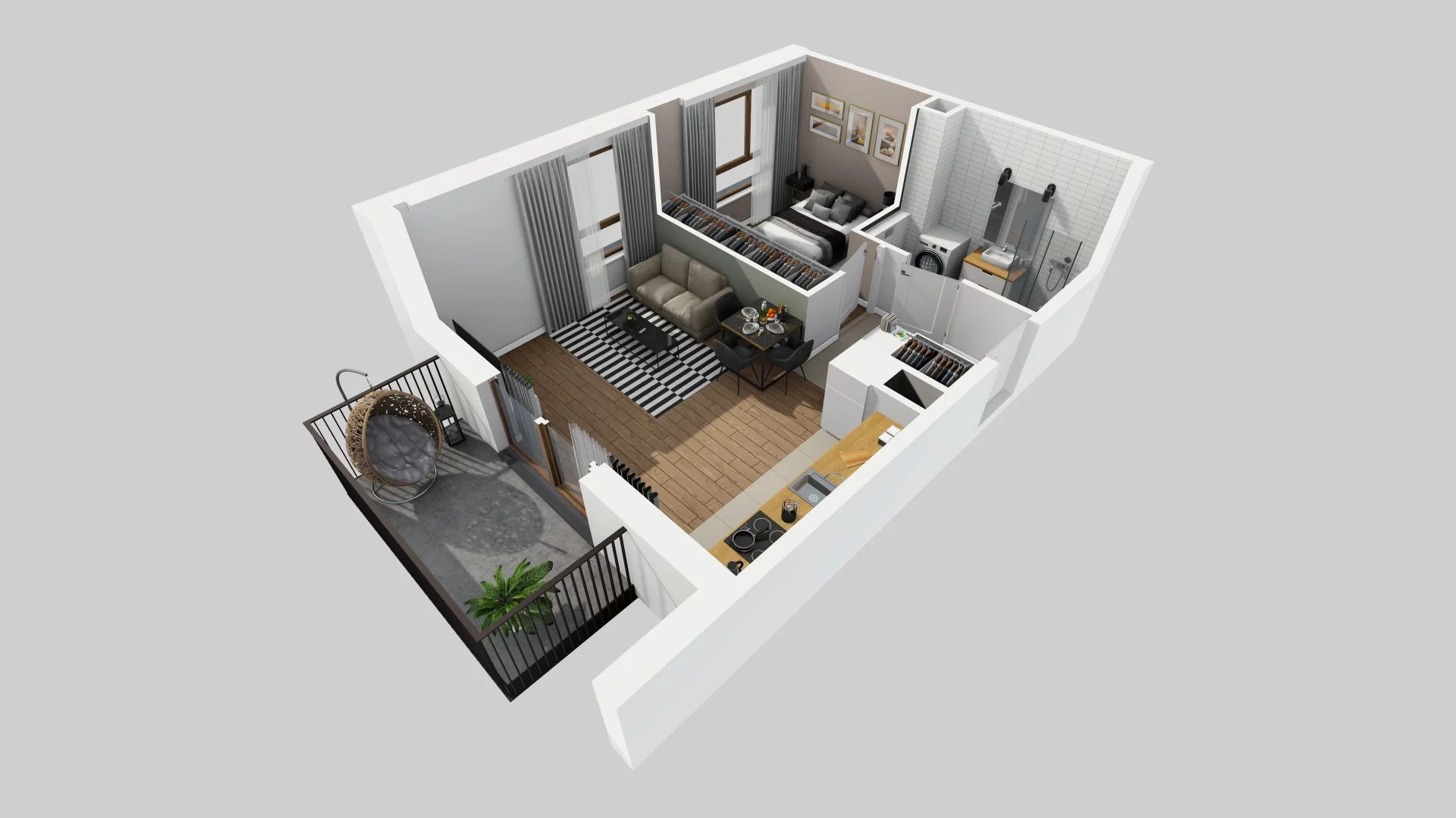 2 pokoje, mieszkanie 38,07 m², piętro 5, oferta nr C/28, Harmonia Mokotów, Warszawa, Mokotów, Siekierki, al. Polski Walczącej / Józefa Becka