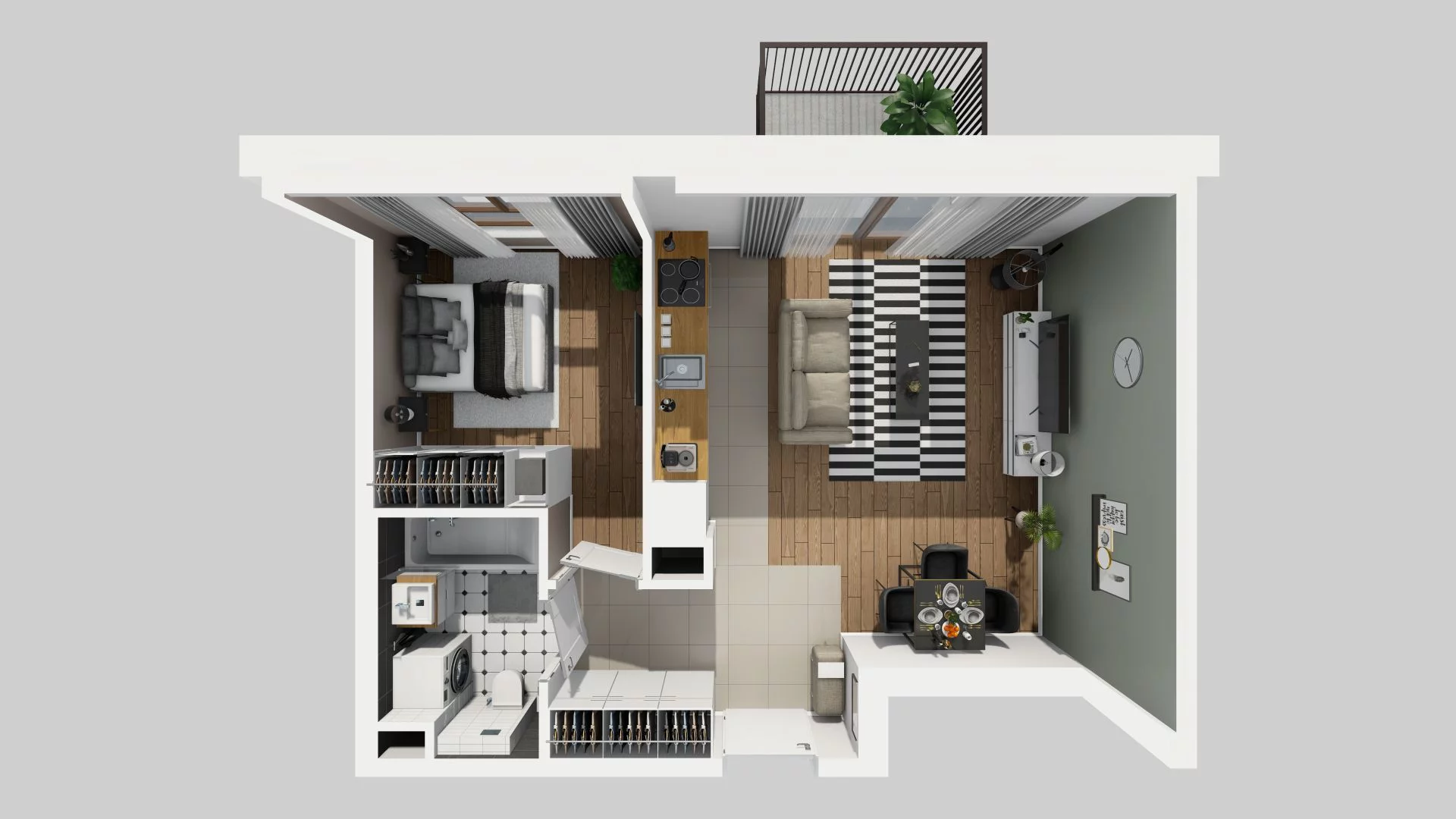2 pokoje, mieszkanie 40,88 m², piętro 1, oferta nr G/18, Harmonia Mokotów, Warszawa, Mokotów, Siekierki, al. Polski Walczącej / Józefa Becka