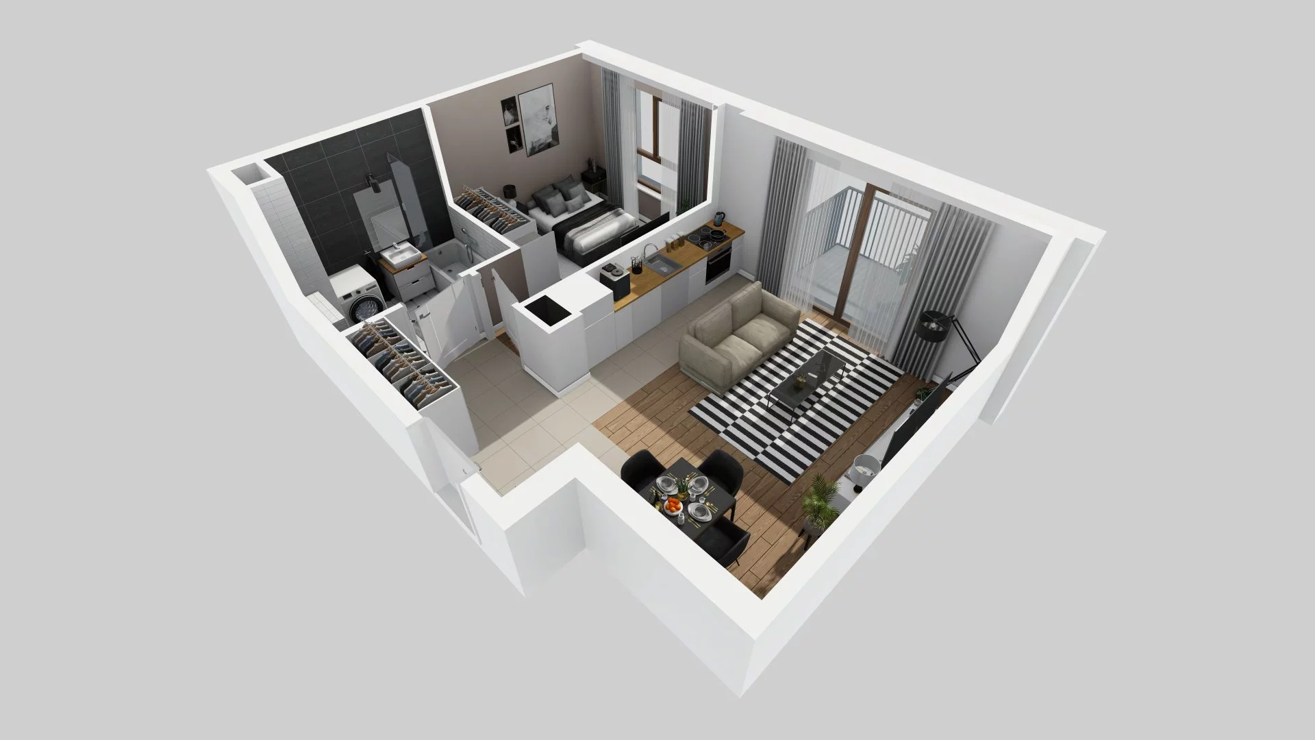 2 pokoje, mieszkanie 40,88 m², piętro 1, oferta nr G/18, Harmonia Mokotów, Warszawa, Mokotów, Siekierki, al. Polski Walczącej / Józefa Becka