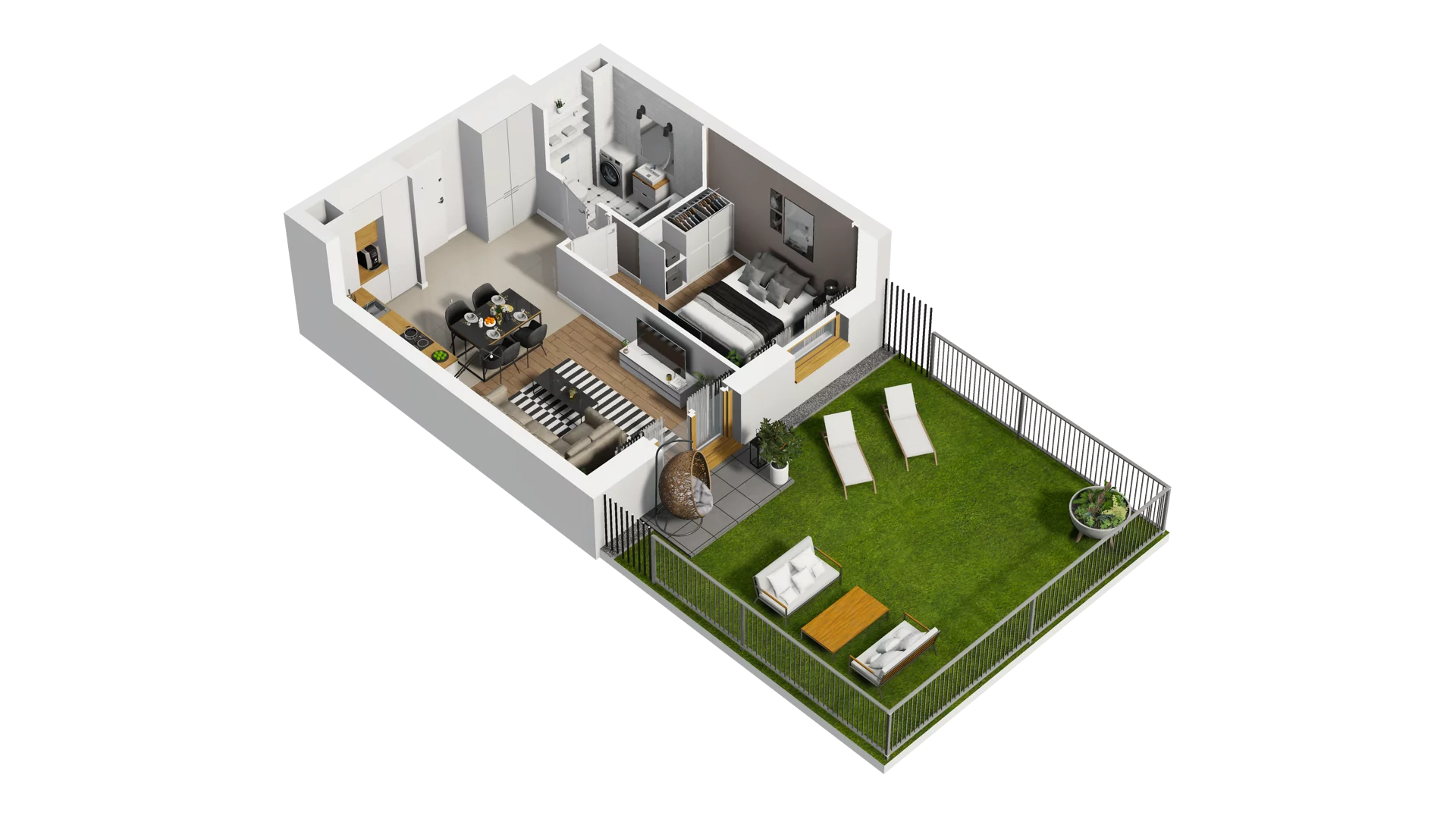 2 pokoje, mieszkanie 41,75 m², parter, oferta nr B2/2, Osiedle Arkadia, Wrocław, Polanowice-Poświętne-Ligota, Poświętne, ul. Ramiszowska 6