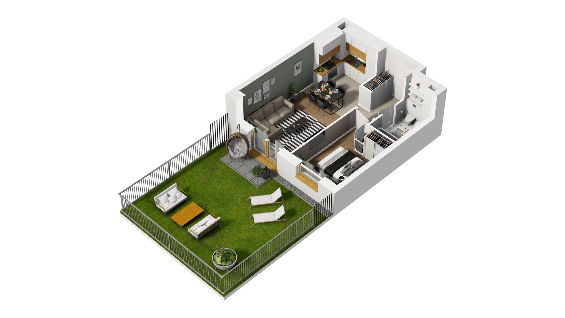 2 pokoje, mieszkanie 39,59 m², parter, oferta nr B2/3, Osiedle Arkadia, Wrocław, Polanowice-Poświętne-Ligota, Poświętne, ul. Ramiszowska 6