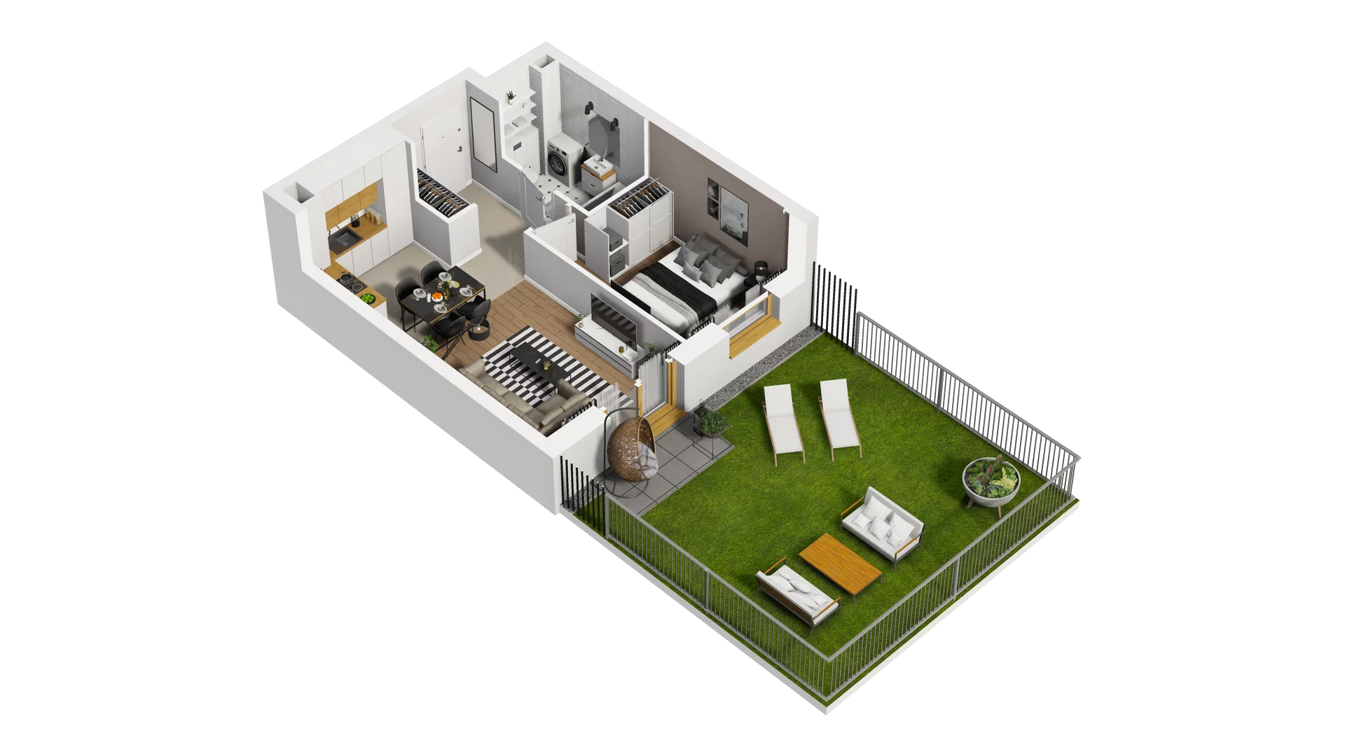 2 pokoje, mieszkanie 39,59 m², parter, oferta nr B2/3, Osiedle Arkadia, Wrocław, Polanowice-Poświętne-Ligota, Poświętne, ul. Ramiszowska 6