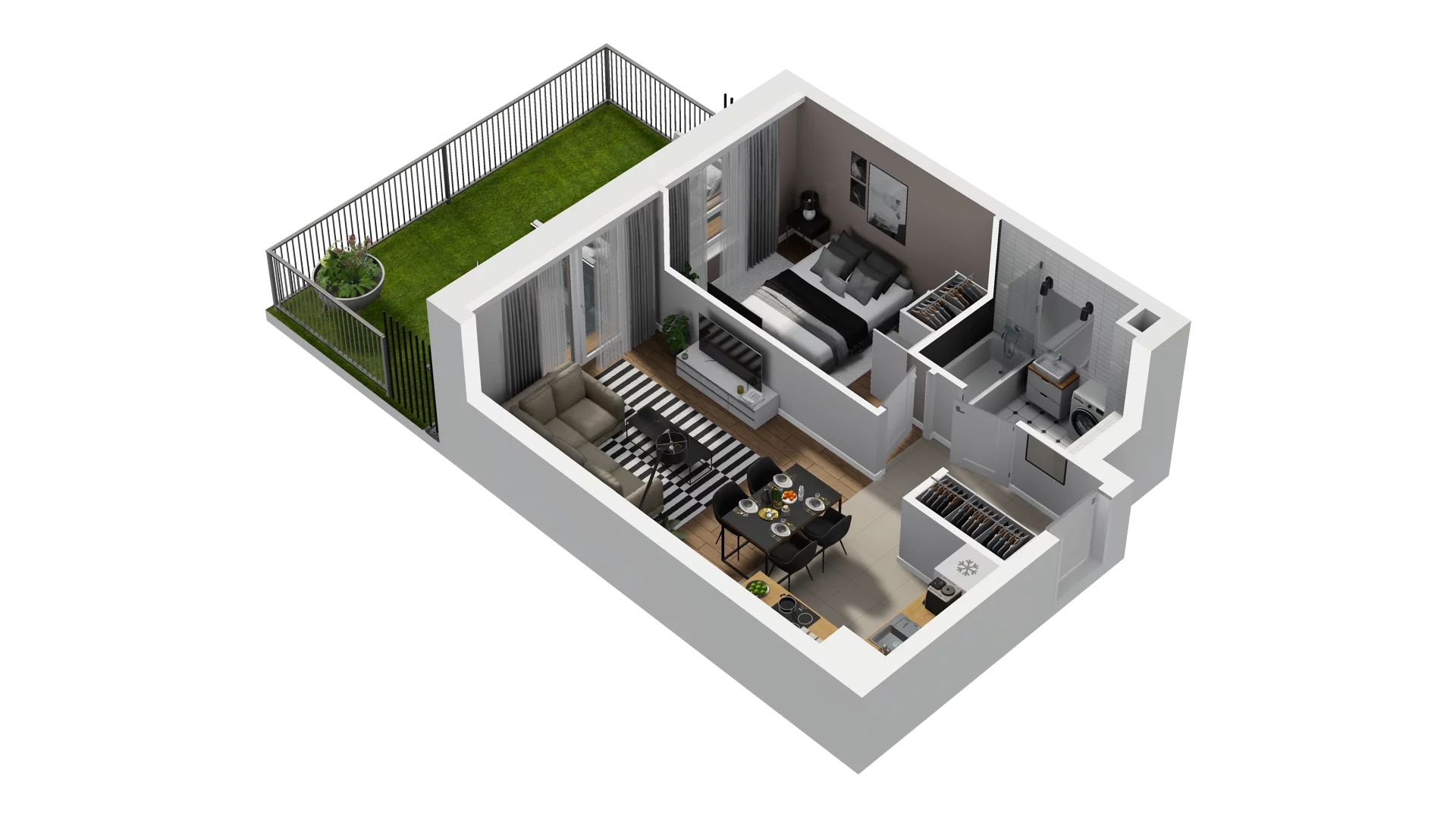 2 pokoje, mieszkanie 39,71 m², parter, oferta nr B2/4, Osiedle Arkadia, Wrocław, Polanowice-Poświętne-Ligota, Poświętne, ul. Ramiszowska 6