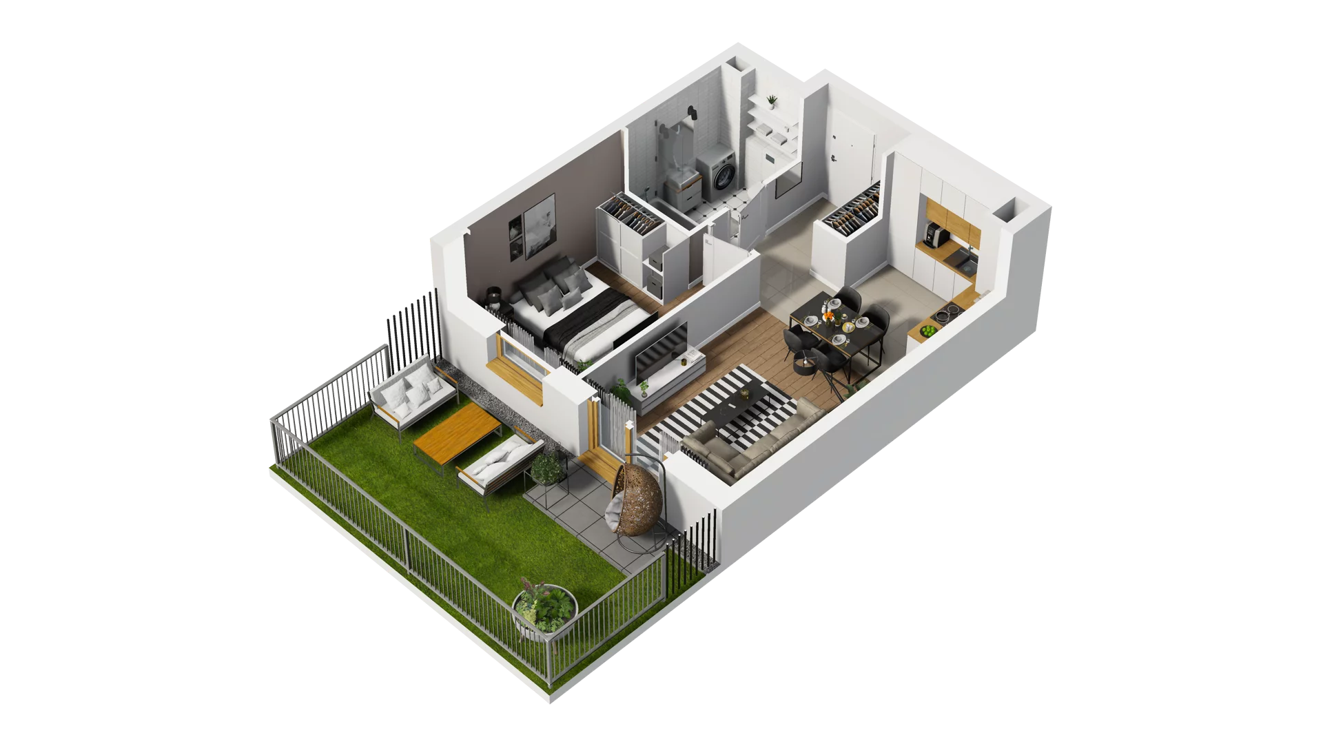 2 pokoje, mieszkanie 39,71 m², parter, oferta nr B2/4, Osiedle Arkadia, Wrocław, Polanowice-Poświętne-Ligota, Poświętne, ul. Ramiszowska 6