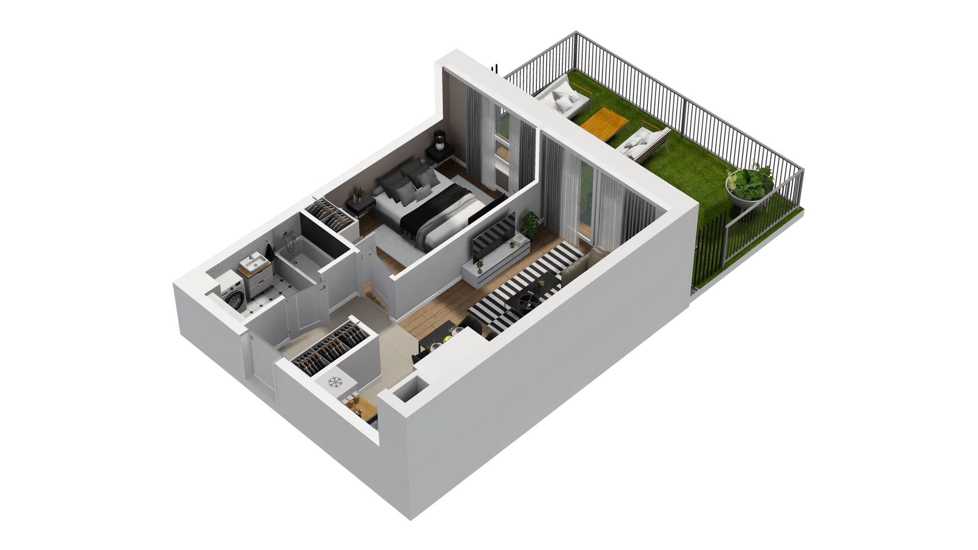 2 pokoje, mieszkanie 40,62 m², parter, oferta nr B2/5, Osiedle Arkadia, Wrocław, Polanowice-Poświętne-Ligota, Poświętne, ul. Ramiszowska 6