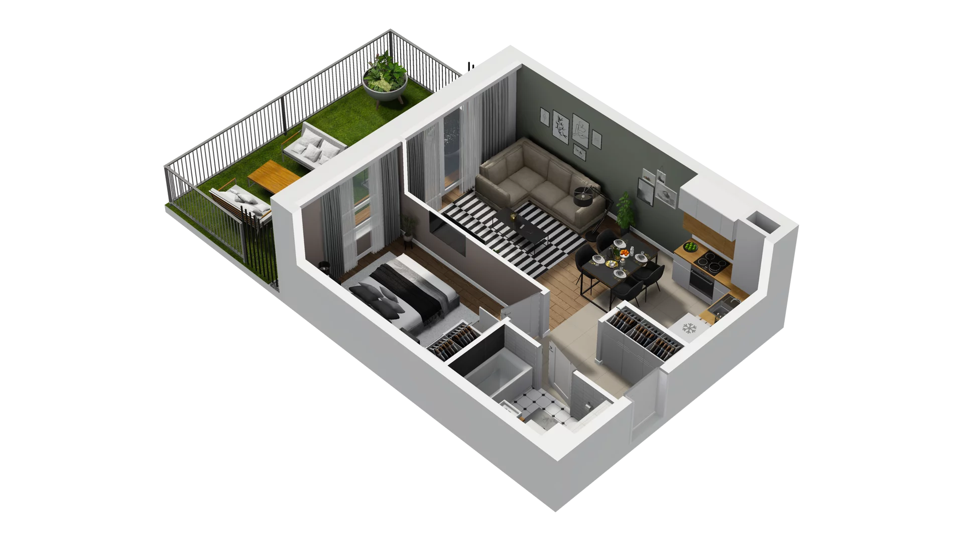2 pokoje, mieszkanie 40,62 m², parter, oferta nr B2/5, Osiedle Arkadia, Wrocław, Polanowice-Poświętne-Ligota, Poświętne, ul. Ramiszowska 6