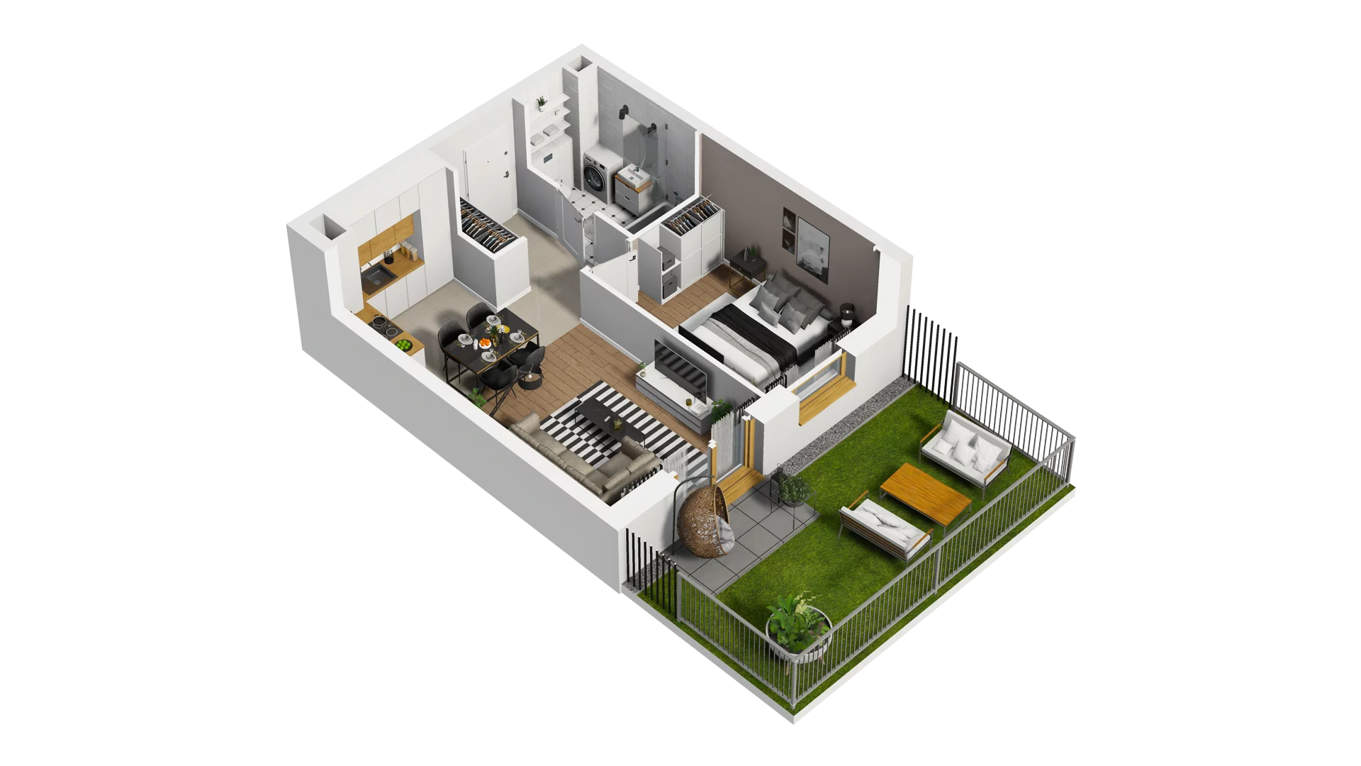 2 pokoje, mieszkanie 40,62 m², parter, oferta nr B2/5, Osiedle Arkadia, Wrocław, Polanowice-Poświętne-Ligota, Poświętne, ul. Ramiszowska 6