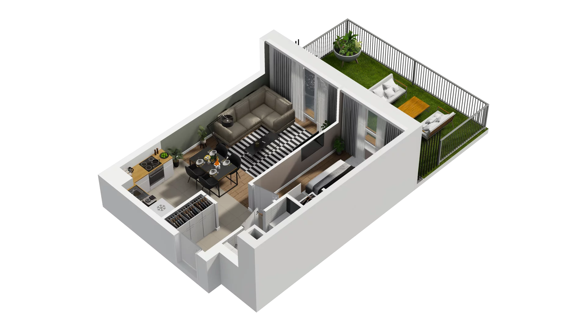 2 pokoje, mieszkanie 39,71 m², parter, oferta nr B2/6, Osiedle Arkadia, Wrocław, Polanowice-Poświętne-Ligota, Poświętne, ul. Ramiszowska 6