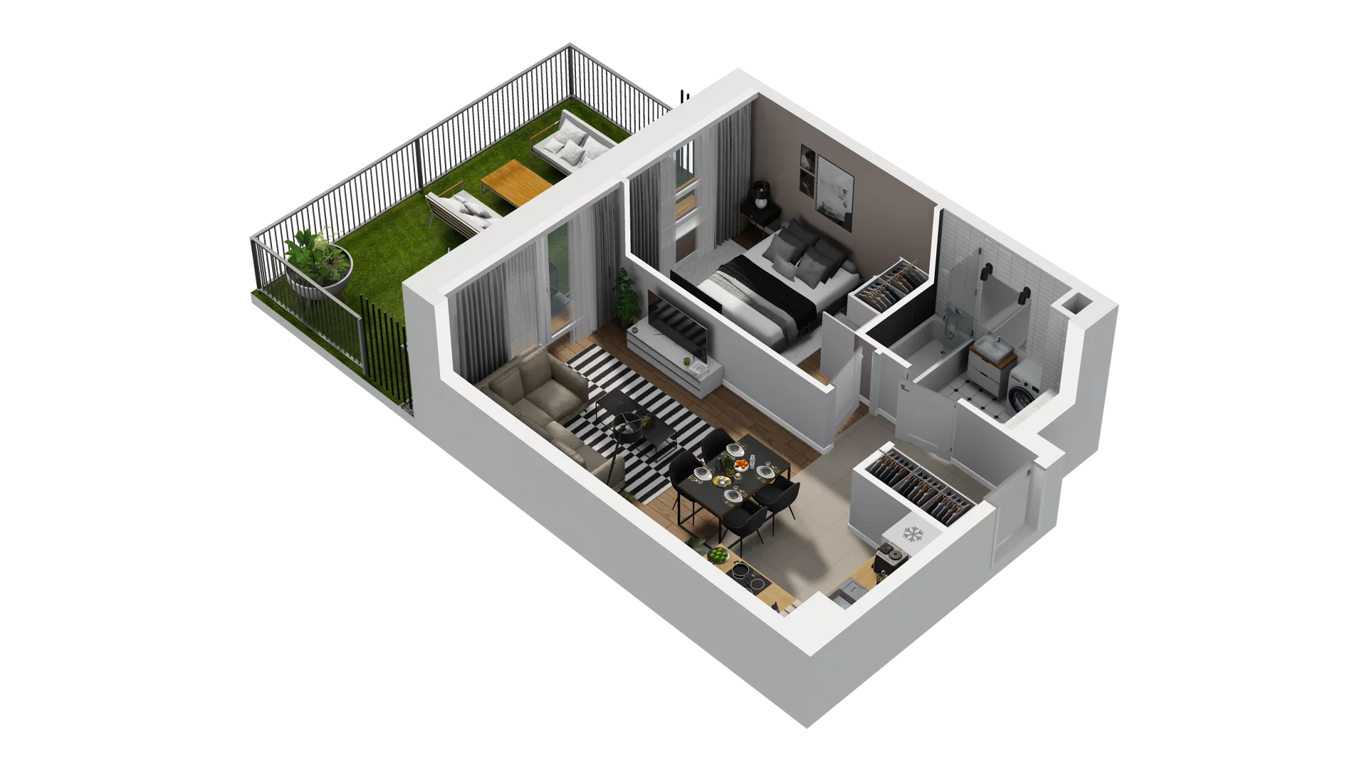 2 pokoje, mieszkanie 39,71 m², parter, oferta nr B2/6, Osiedle Arkadia, Wrocław, Polanowice-Poświętne-Ligota, Poświętne, ul. Ramiszowska 6