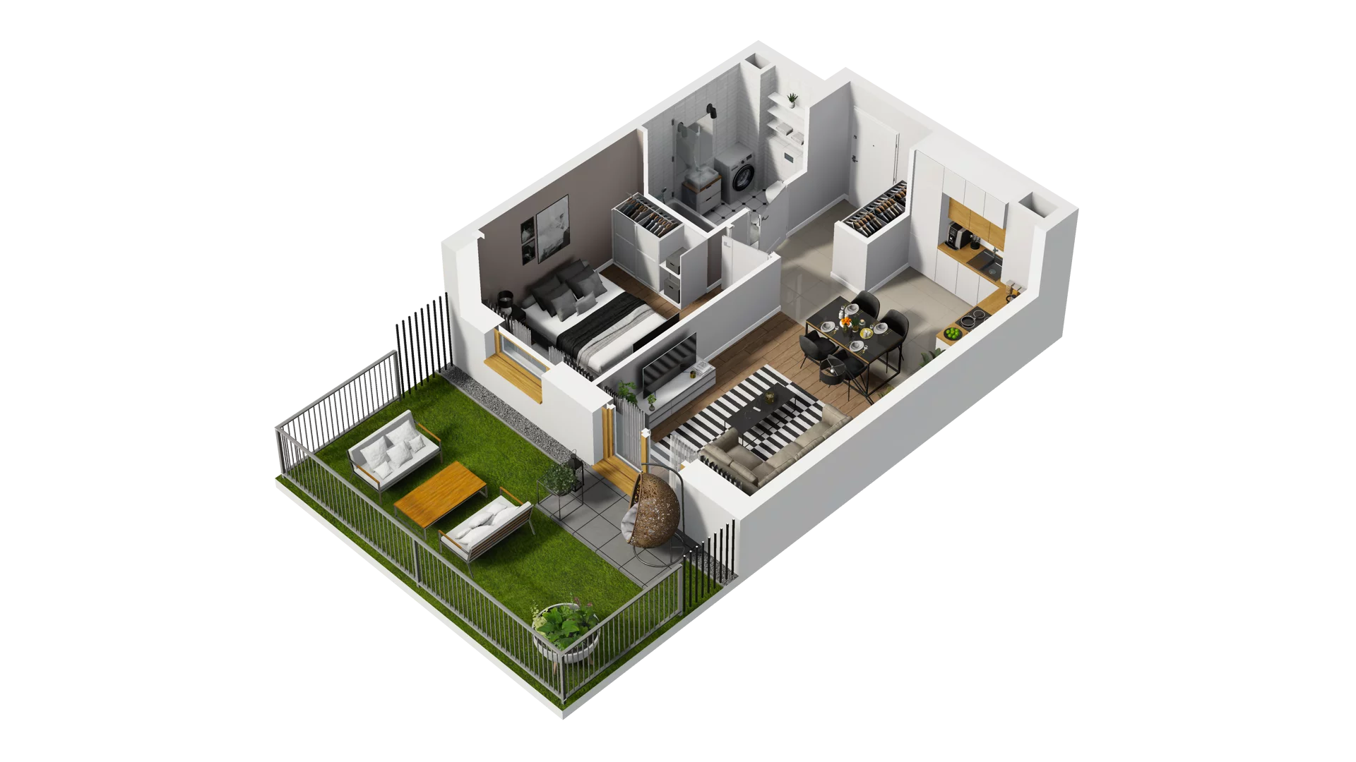 2 pokoje, mieszkanie 39,71 m², parter, oferta nr B2/6, Osiedle Arkadia, Wrocław, Polanowice-Poświętne-Ligota, Poświętne, ul. Ramiszowska 6