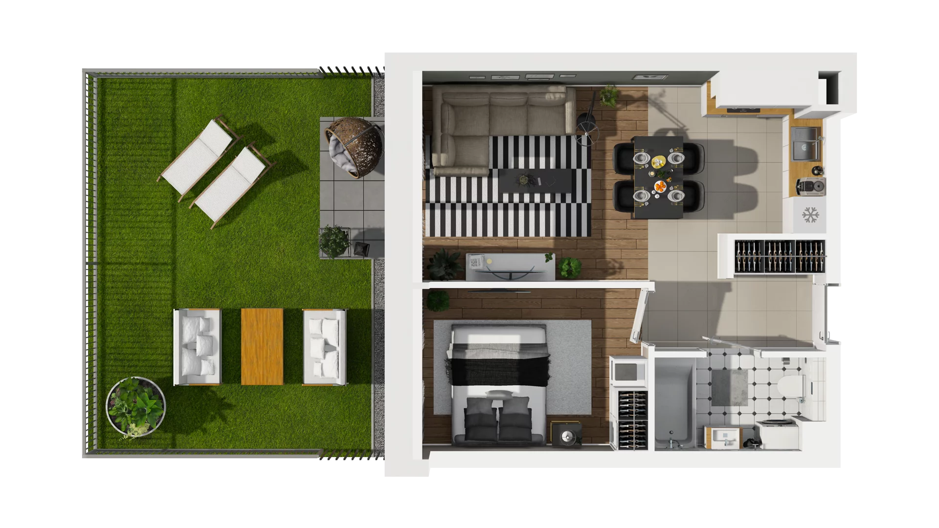2 pokoje, mieszkanie 39,12 m², parter, oferta nr B2/9, Osiedle Arkadia, Wrocław, Polanowice-Poświętne-Ligota, Poświętne, ul. Ramiszowska 6