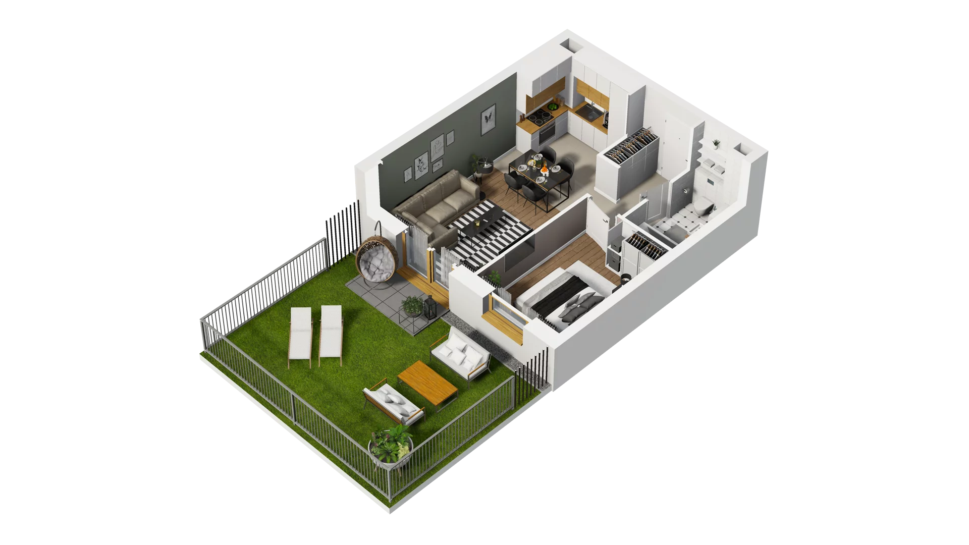 2 pokoje, mieszkanie 39,12 m², parter, oferta nr B2/9, Osiedle Arkadia, Wrocław, Polanowice-Poświętne-Ligota, Poświętne, ul. Ramiszowska 6