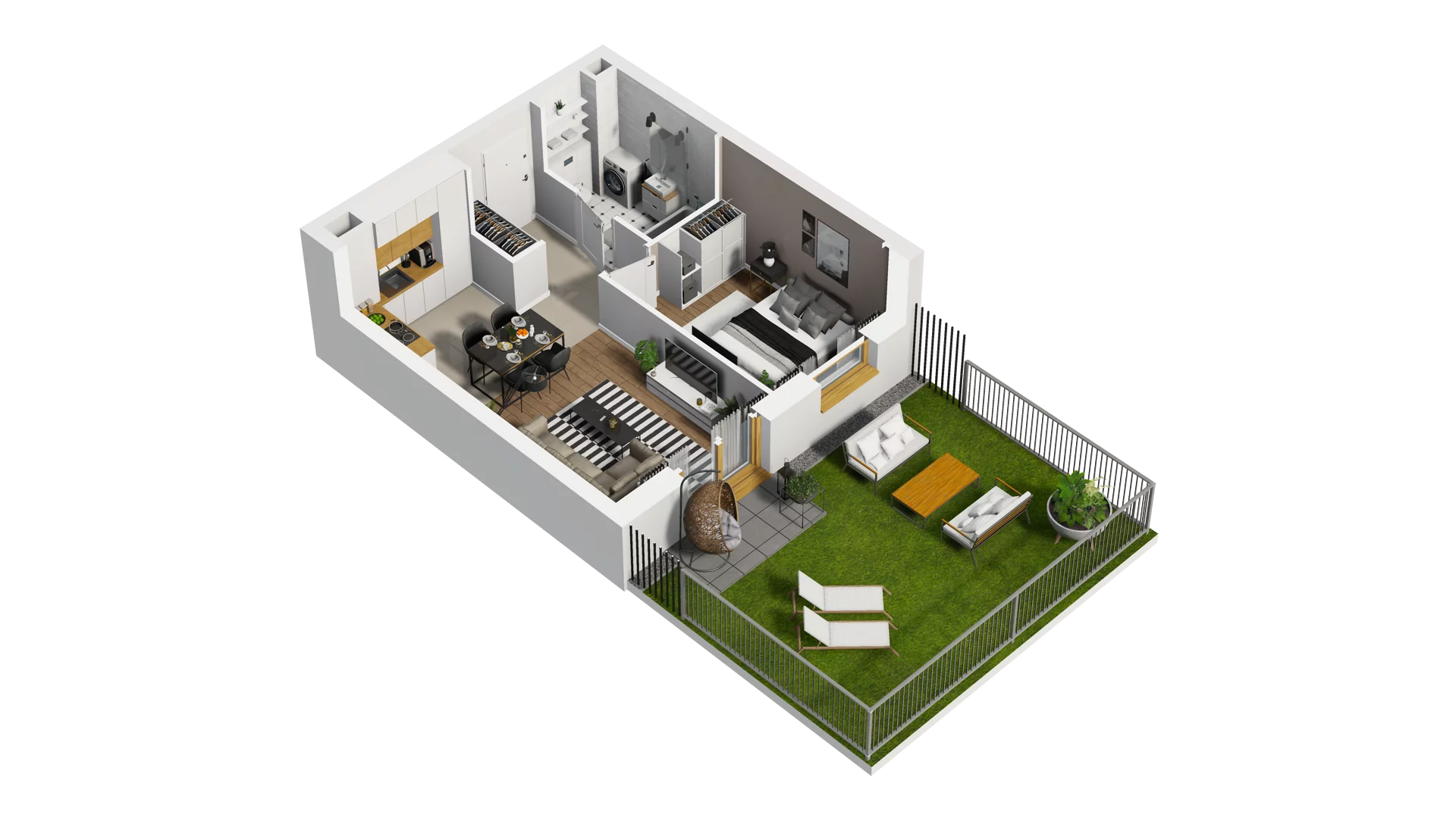 2 pokoje, mieszkanie 39,12 m², parter, oferta nr B2/9, Osiedle Arkadia, Wrocław, Polanowice-Poświętne-Ligota, Poświętne, ul. Ramiszowska 6